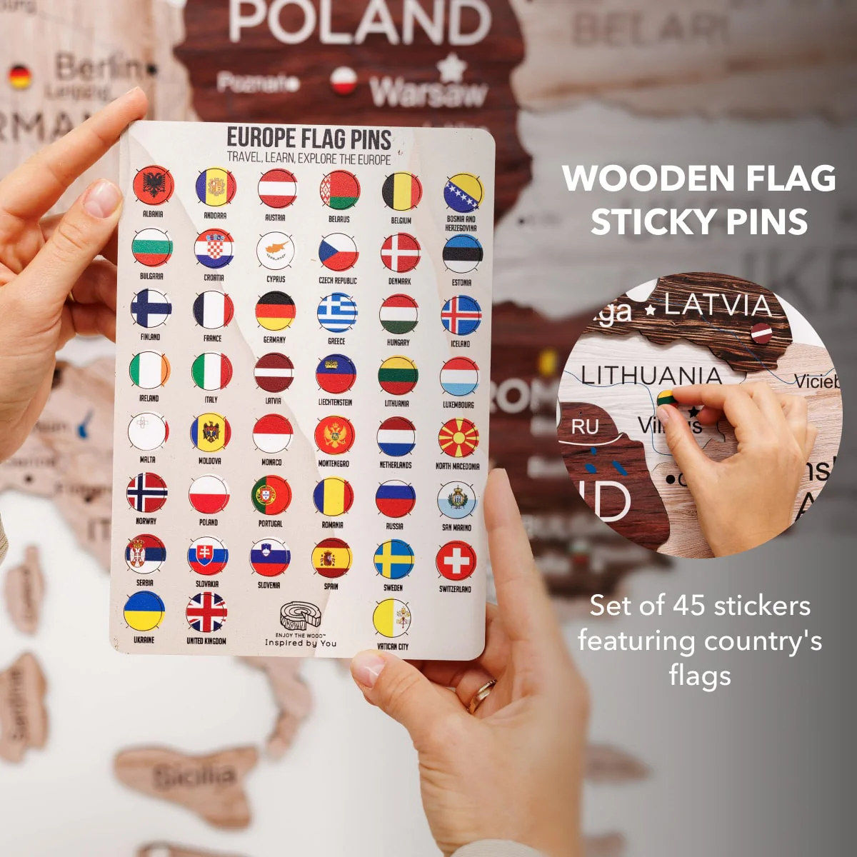 3D Europe Wooden Map Cappuccino - Image 13