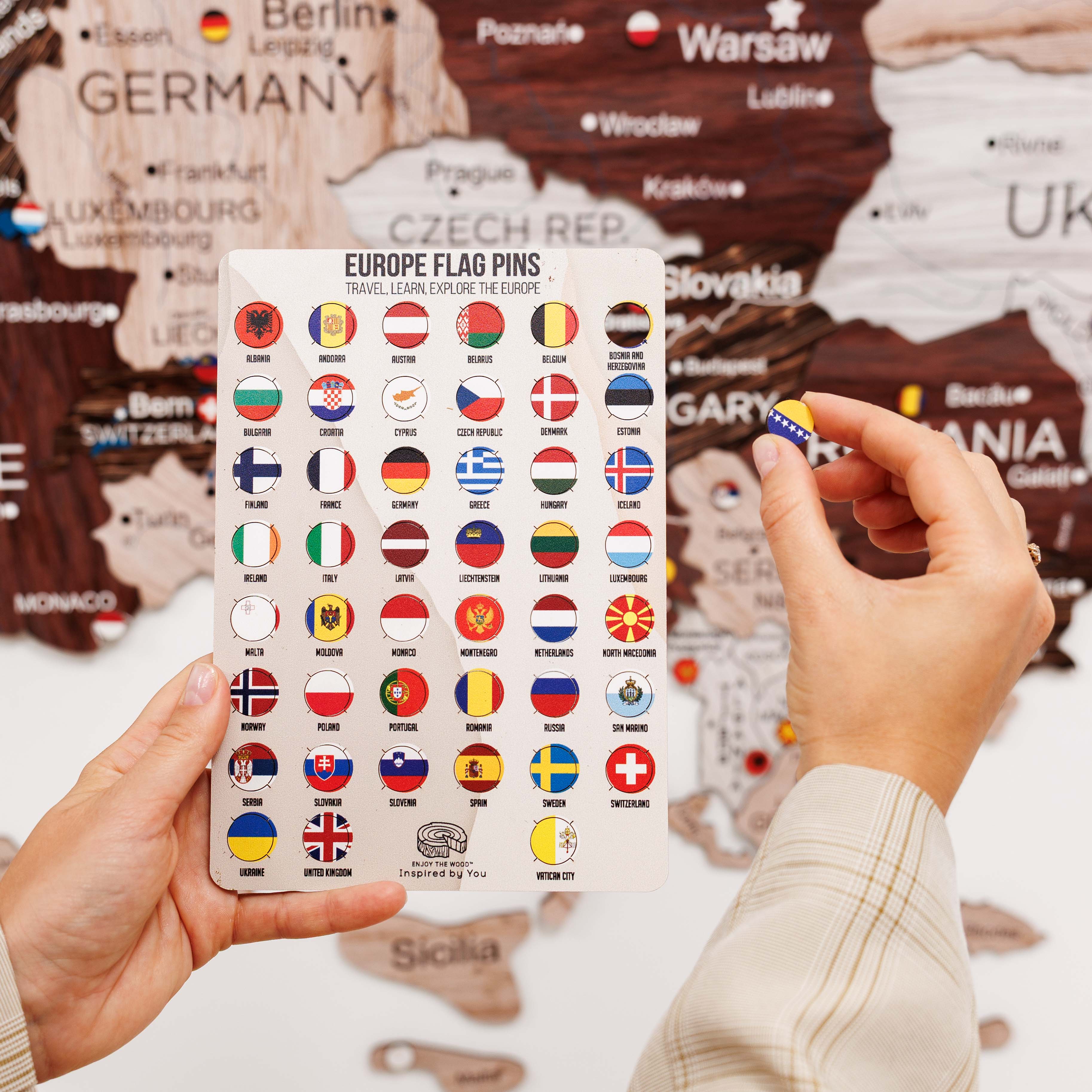 3D Europe Wooden Map Cappuccino - Image 8