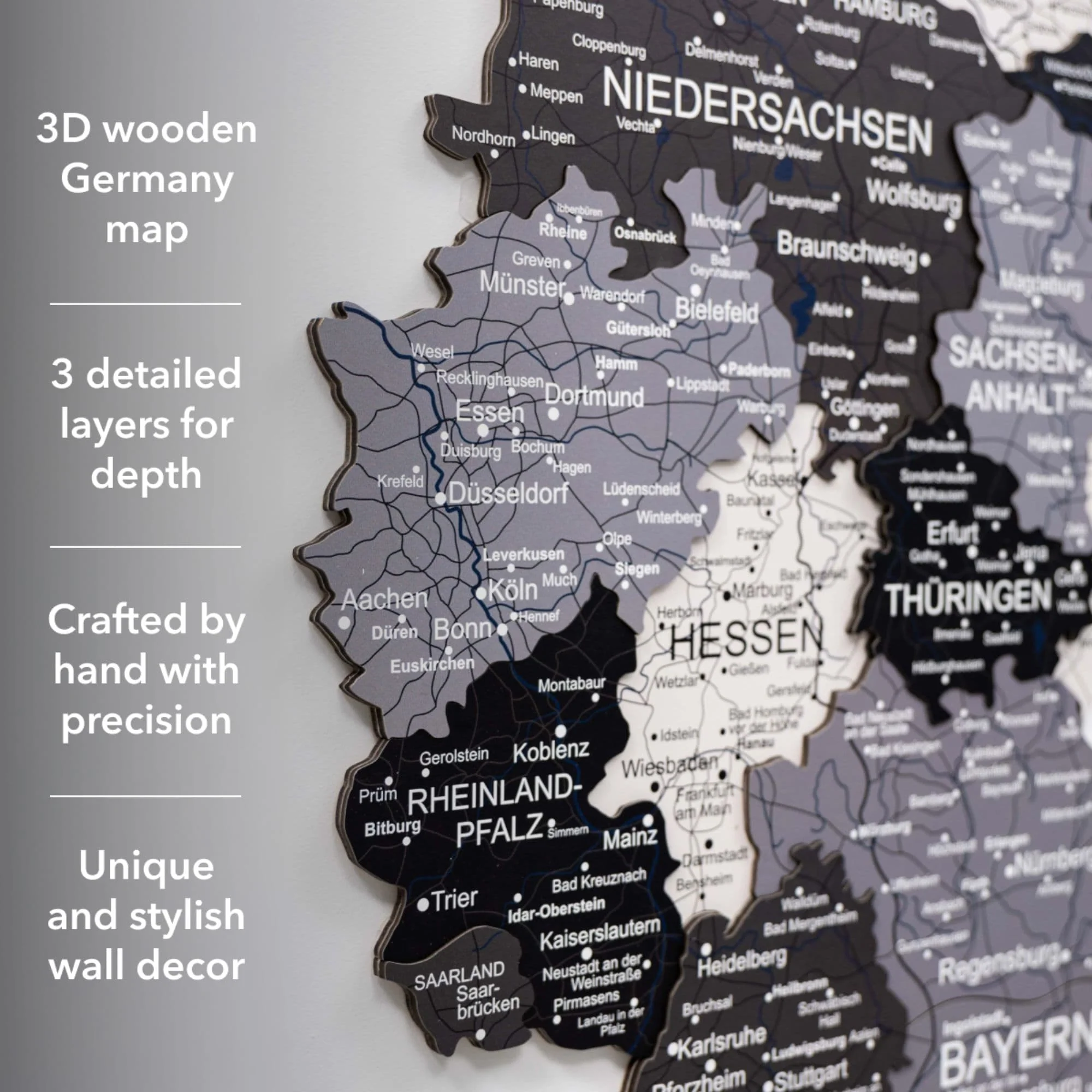 3D Germany Wooden Map Nordik - Image 11