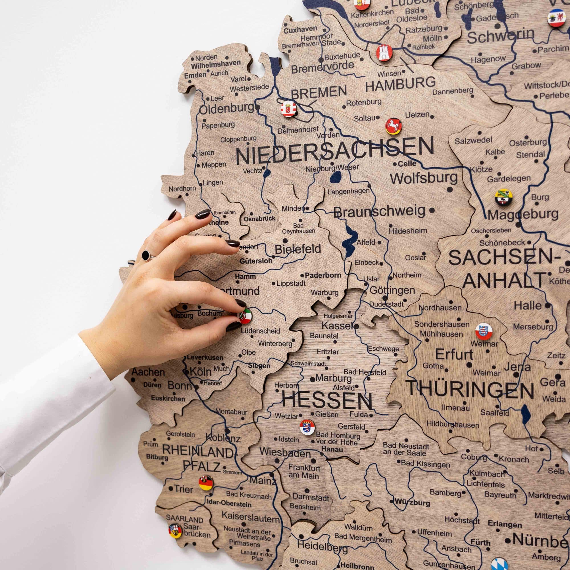 3D Germany Wooden Map Terra - Image 4