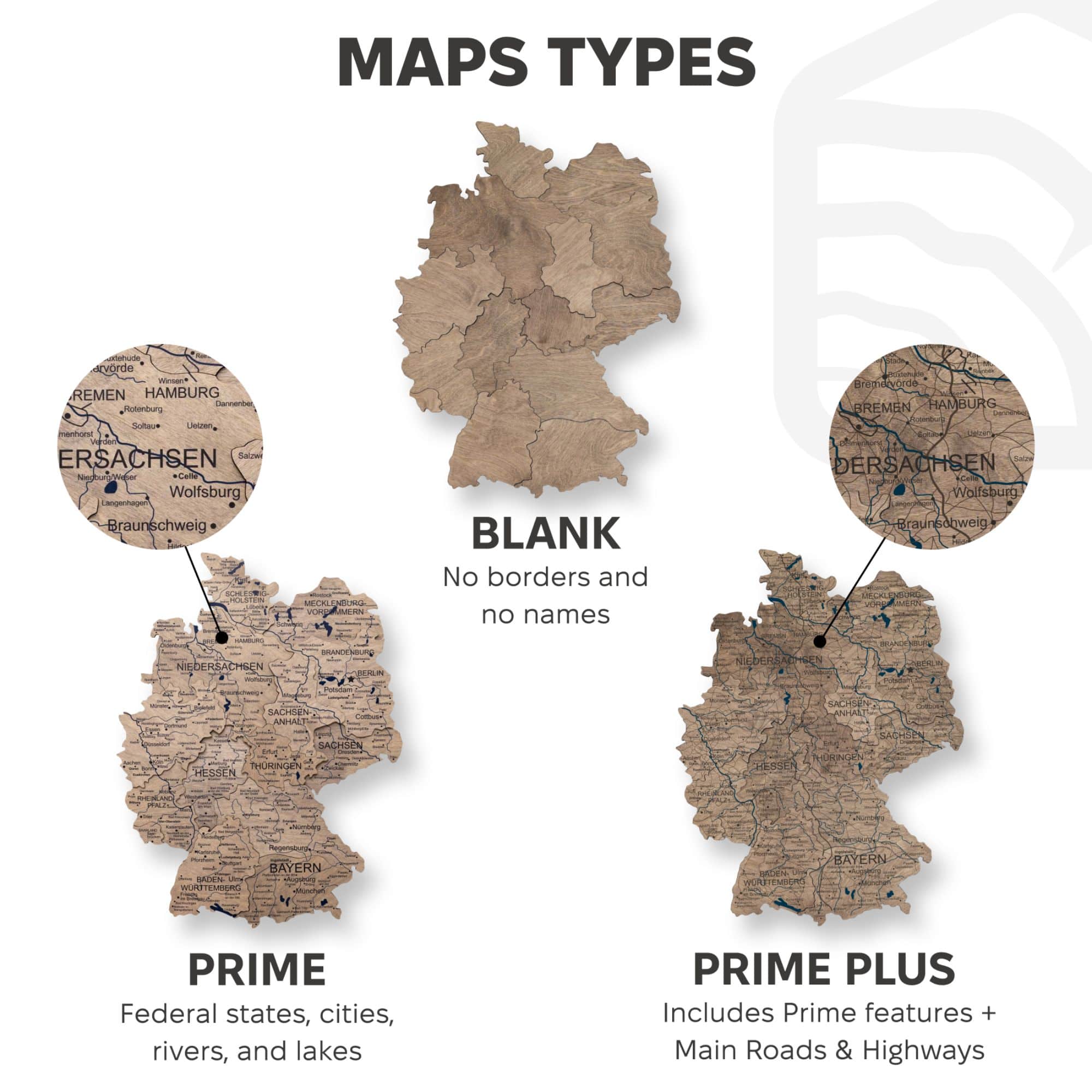 3D Germany Wooden Map Terra - Image 9