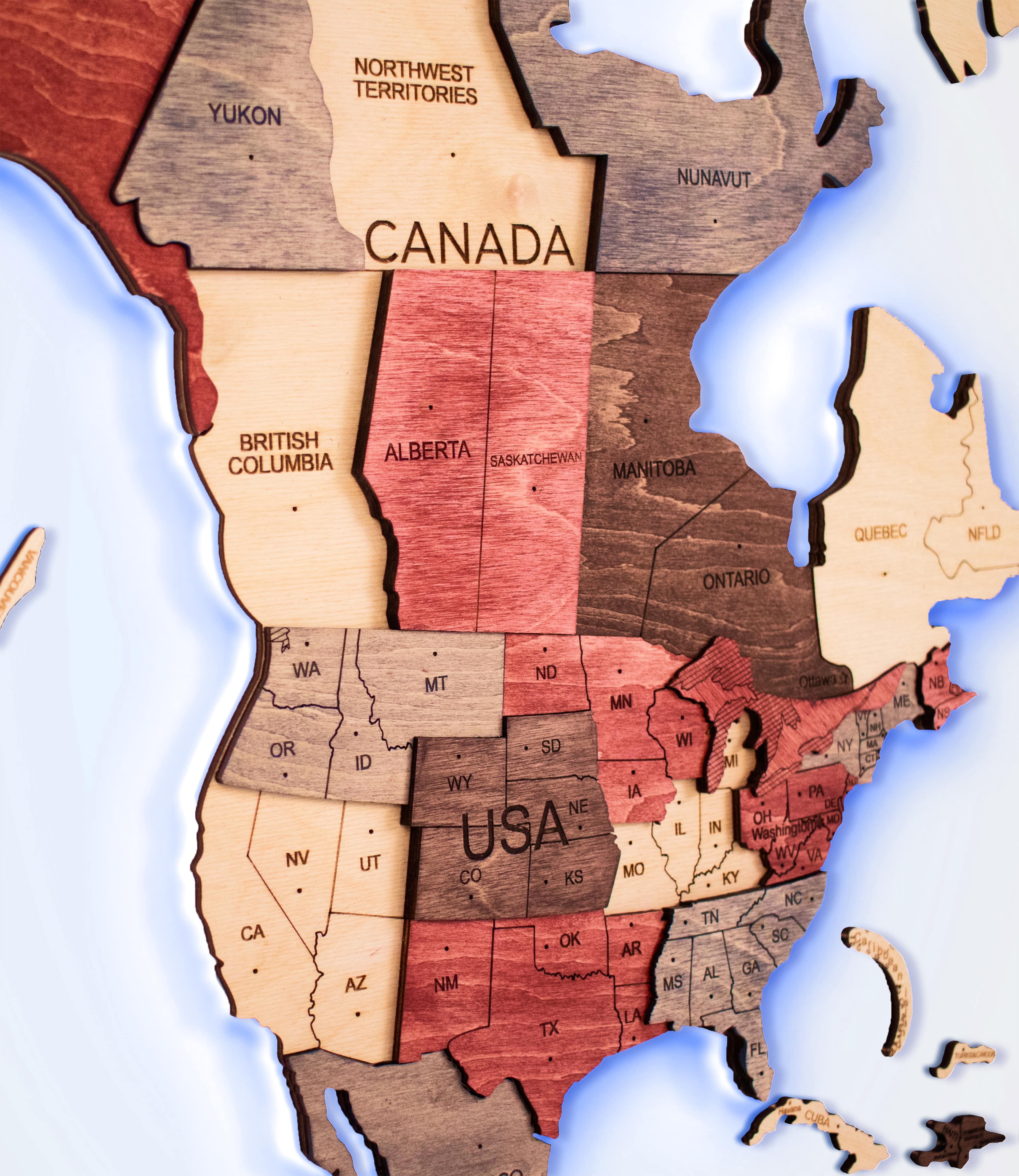 3D LED Wooden World Map 3.0 Fusion - Image 11