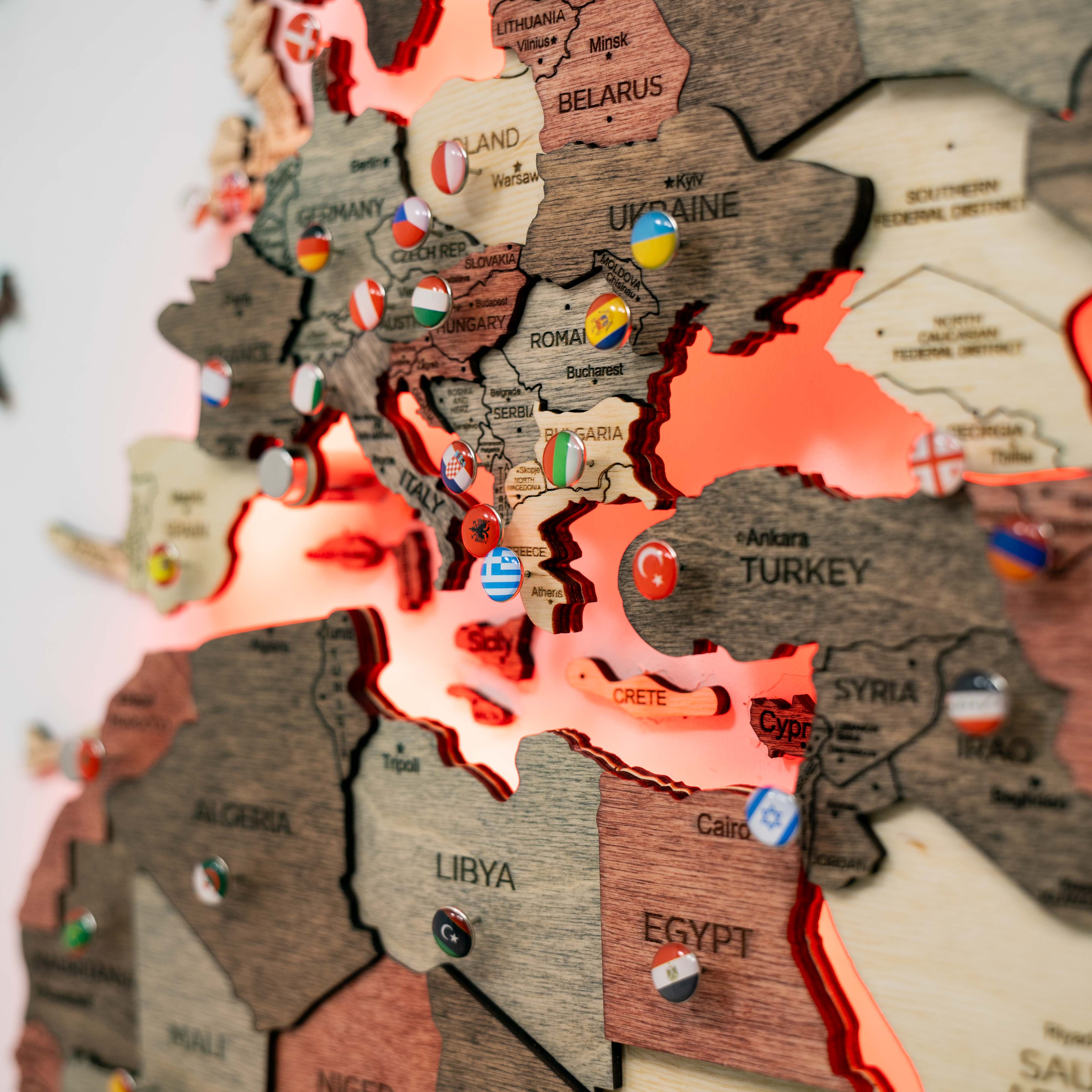 3D LED Wooden World Map 3.0 Fusion - Image 8