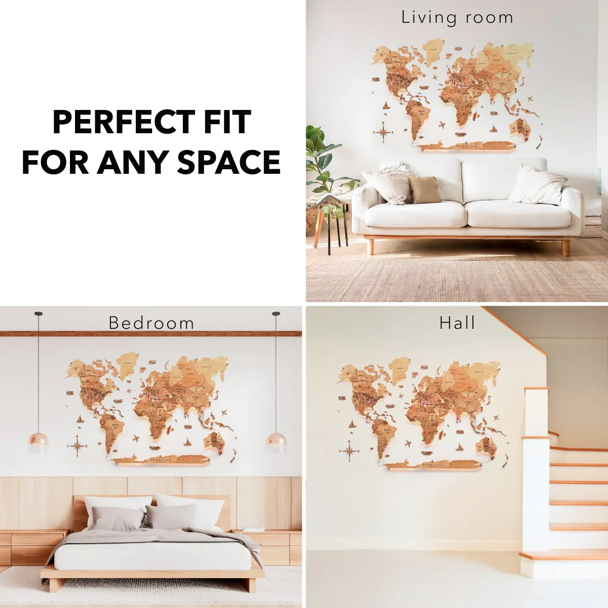 3D LED Wooden World Map 3.0 Oak - Image 14