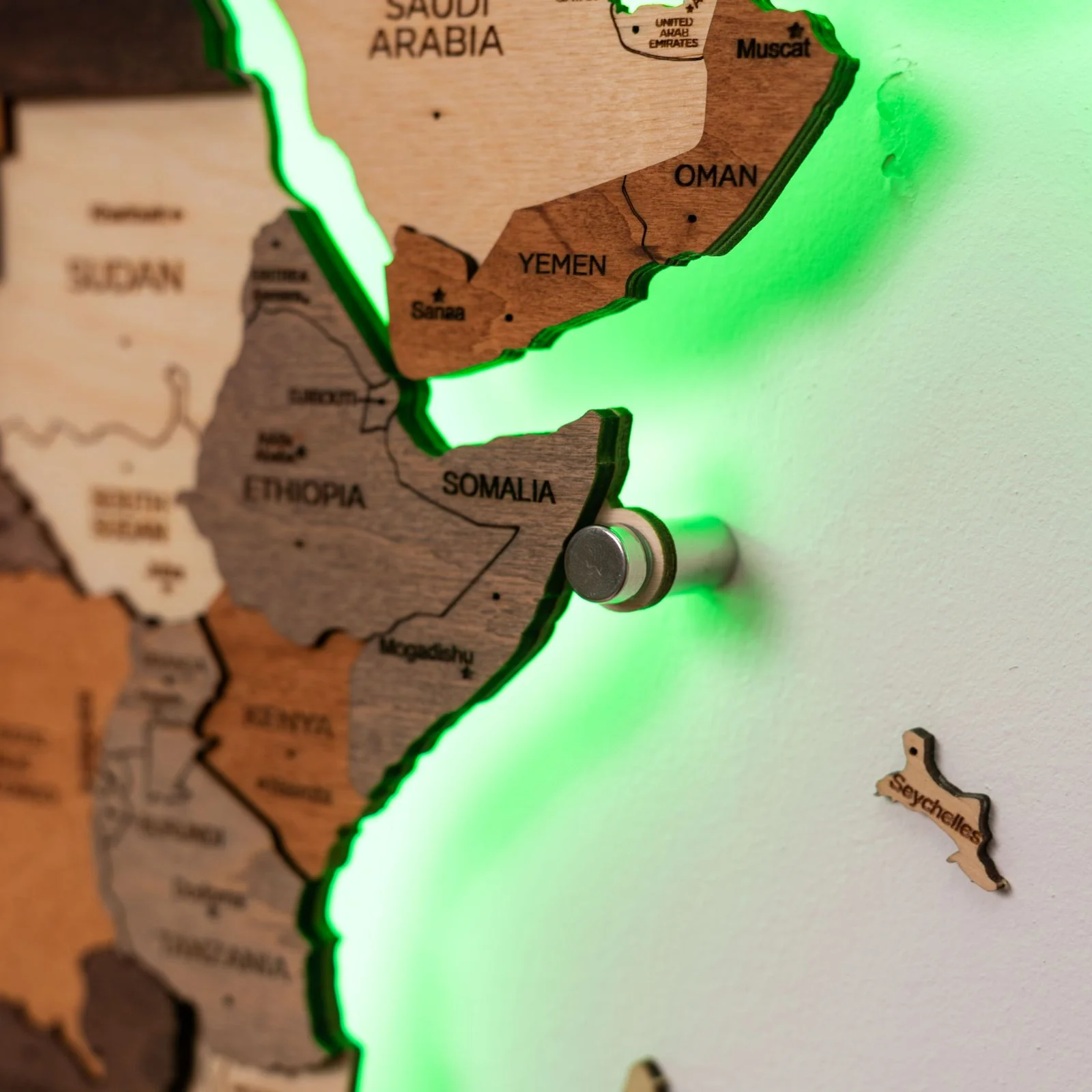 3D LED Wooden World Map 3.0 Multicolor - Image 6