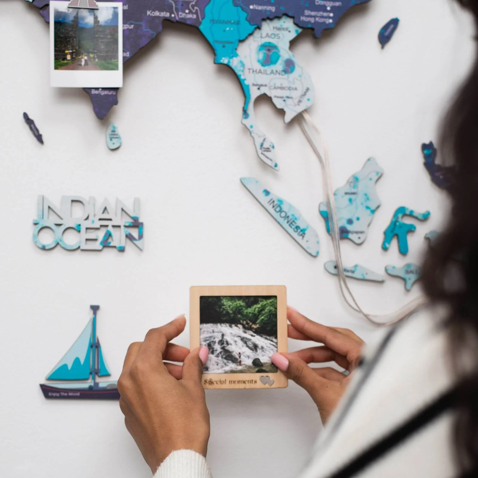 3D LED / LUMINOUS Wooden World Map 3.0 Ocean - Image 4