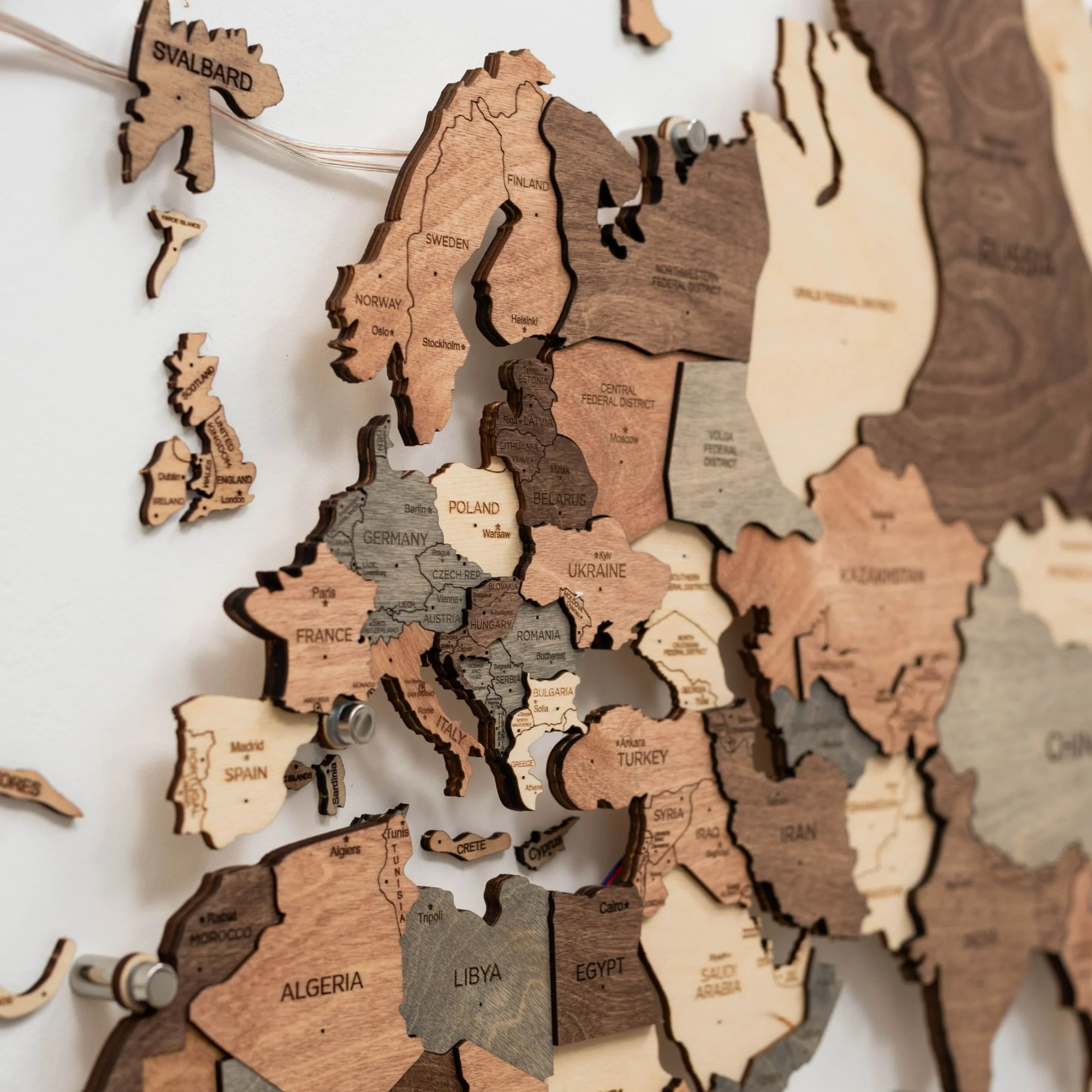 3D LED Wooden World Map 3.0 Smokey - Image 13
