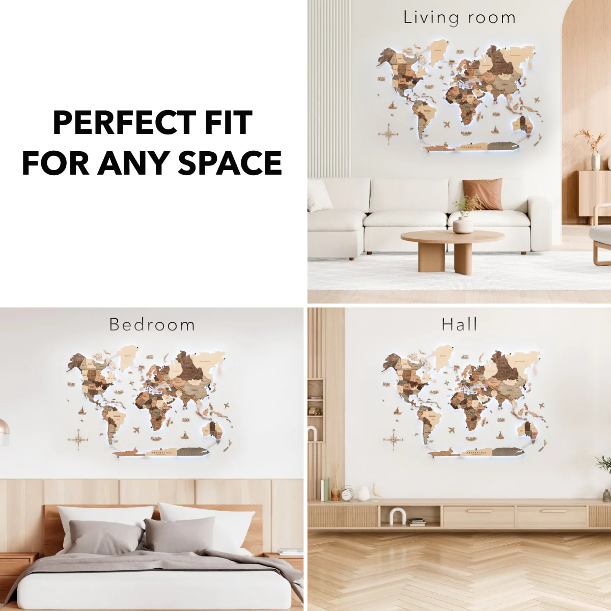 3D LED Wooden World Map 3.0 Smokey - Image 21