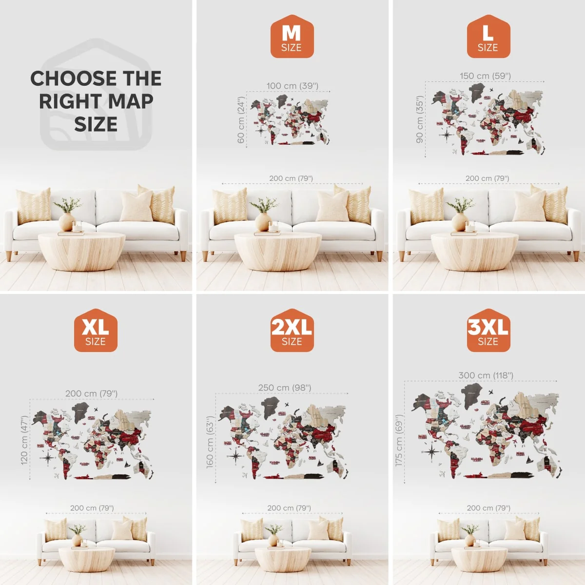 3D Wooden World Map Urban - Image 10