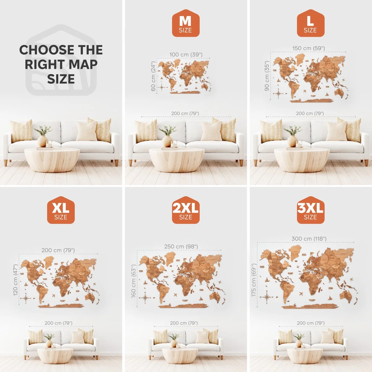 3D Wooden World Map Oak - Image 10