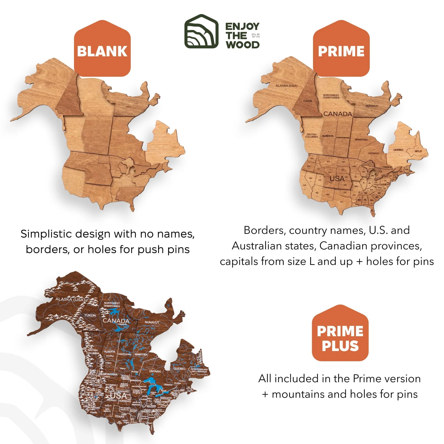 3D Wooden World Map Oak - Image 11