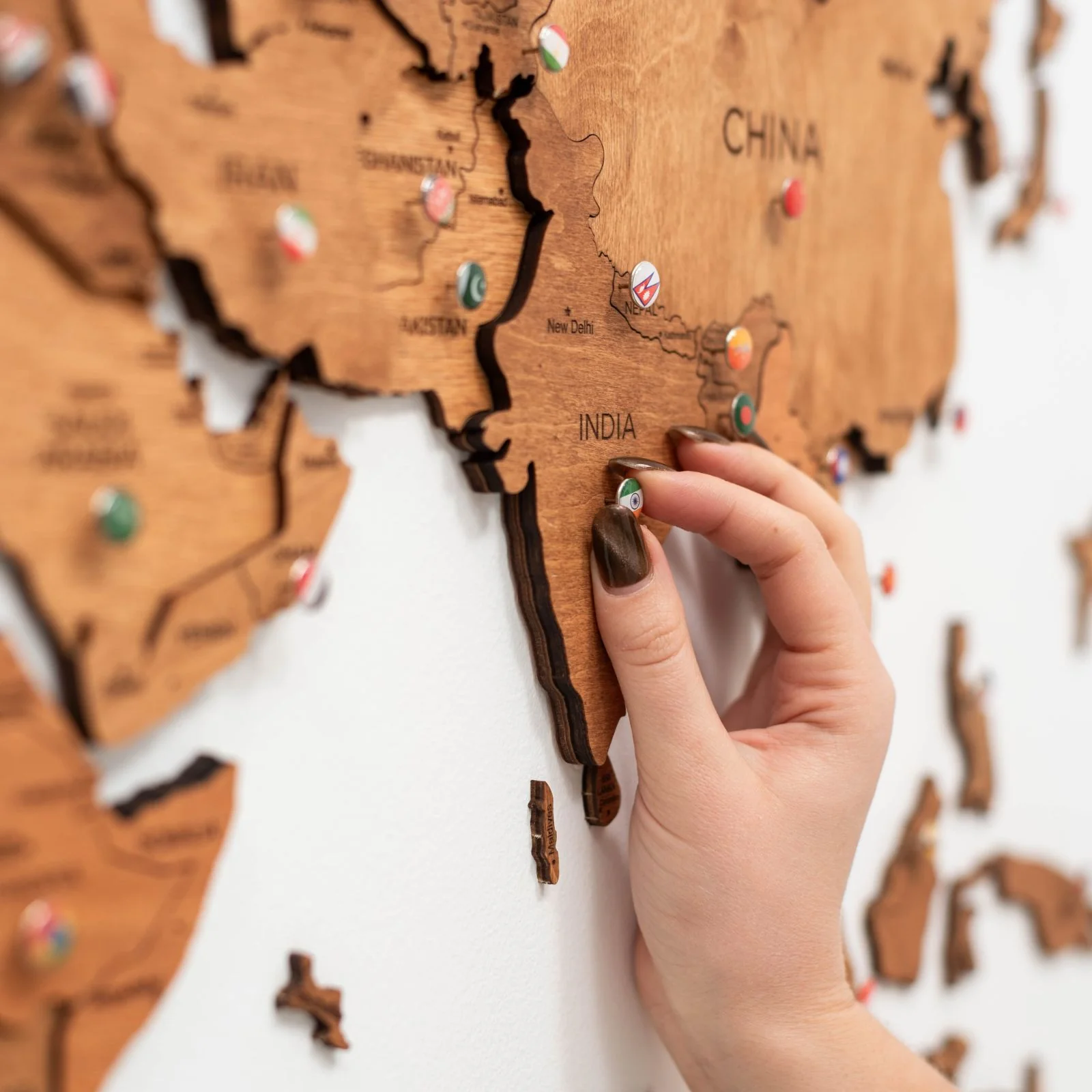 3D Wooden World Map Oak - Image 5