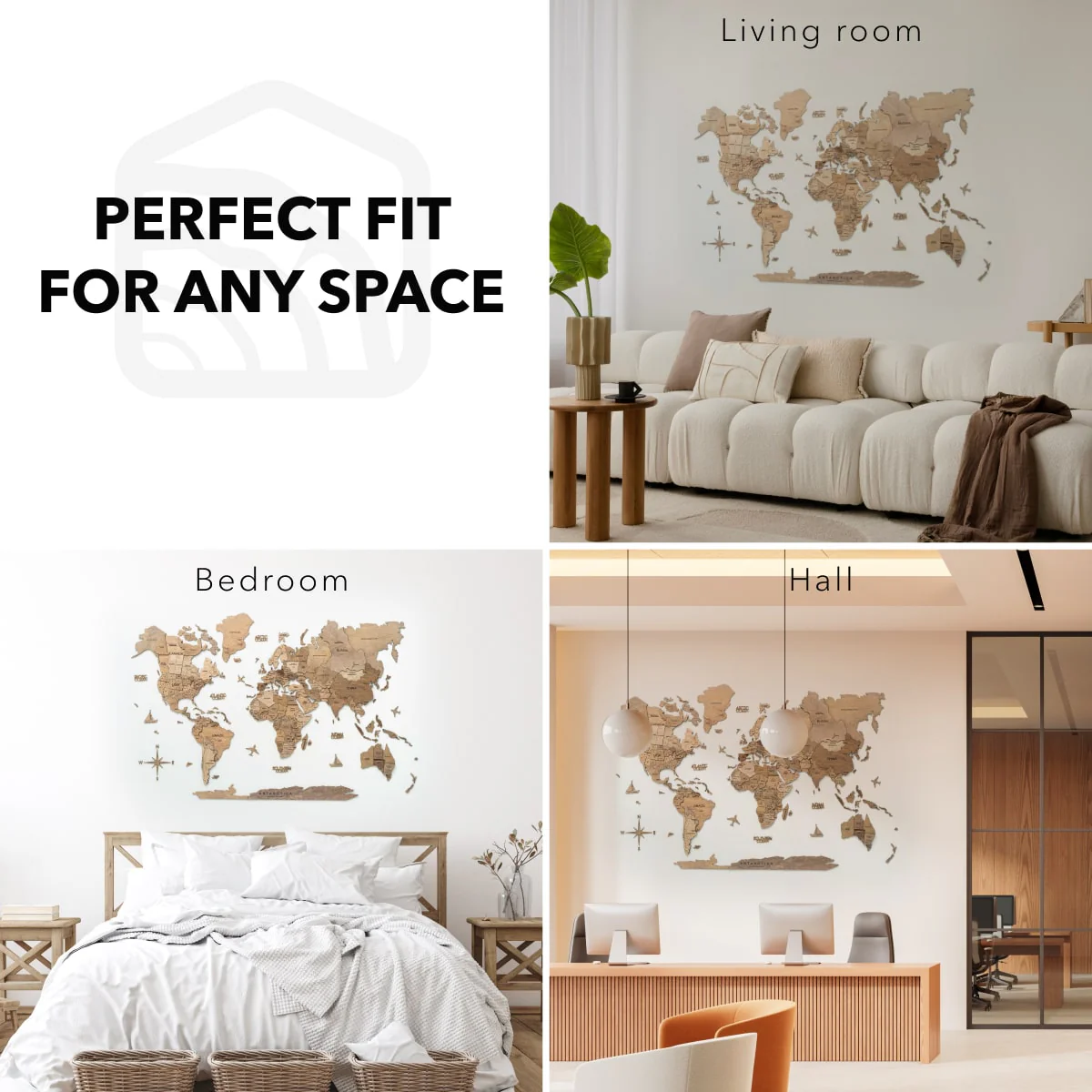 3D Wooden World Map Terra - Image 13