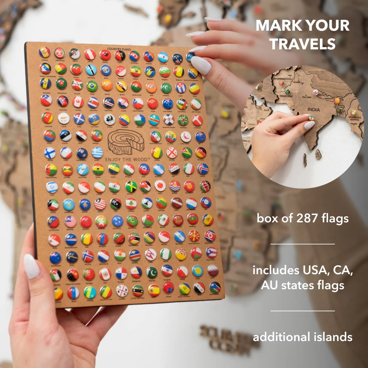 3D Wooden World Map Terra - Image 15