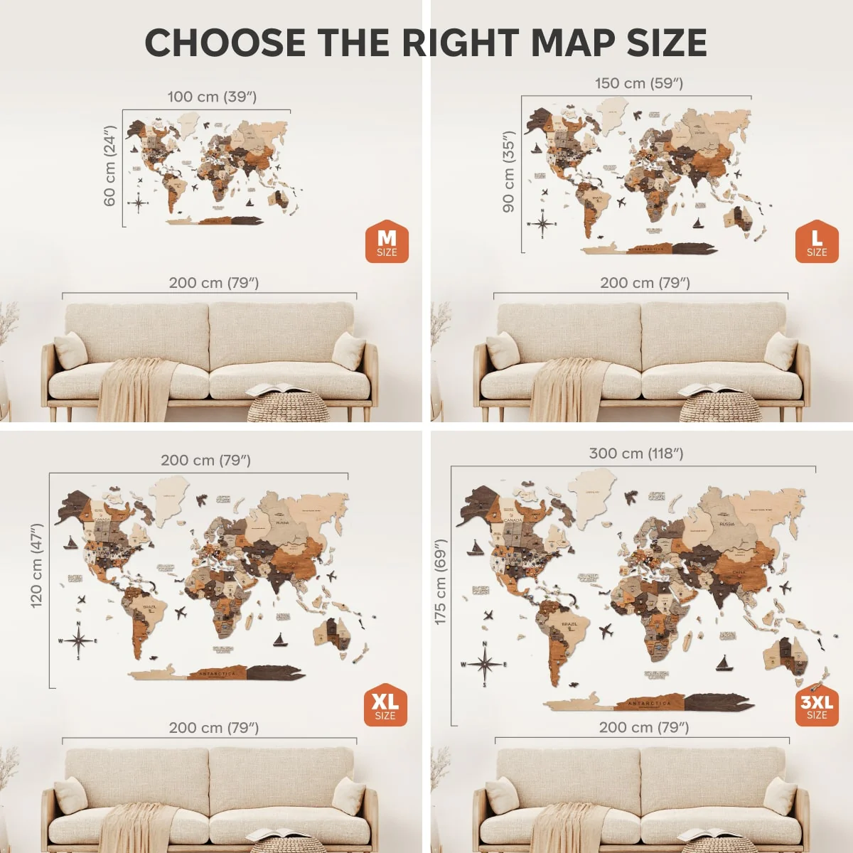 3D Wooden World Map Multicolor - Image 12