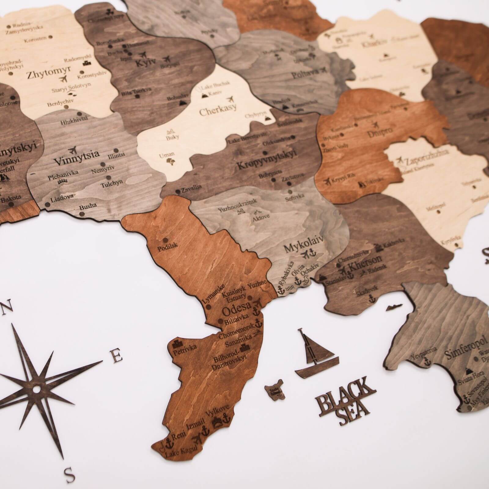 Wooden Map of Ukraine Multicolor - Image 11