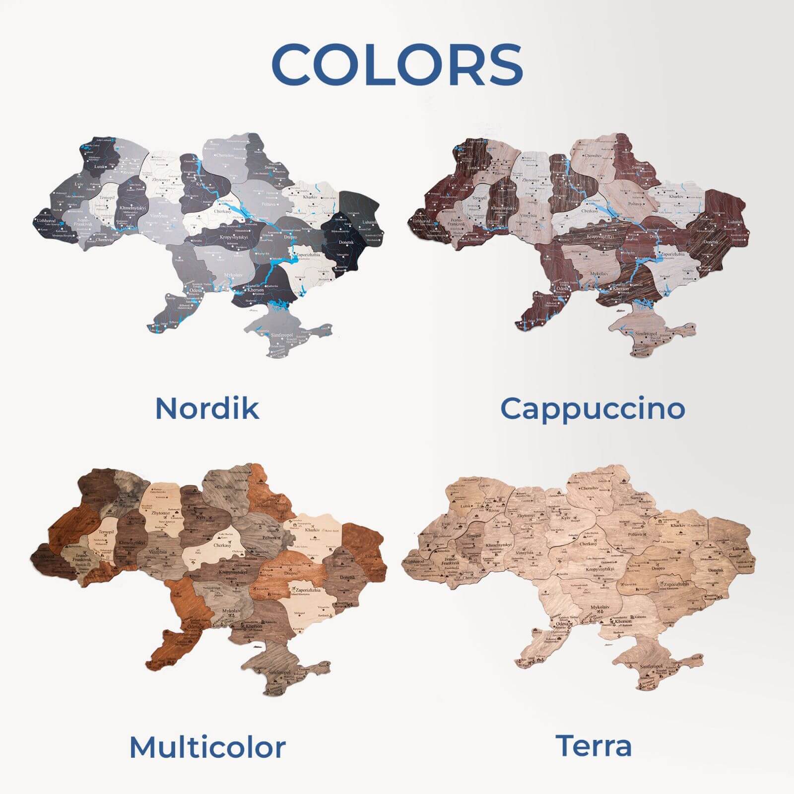 Wooden Map of Ukraine Multicolor - Image 16