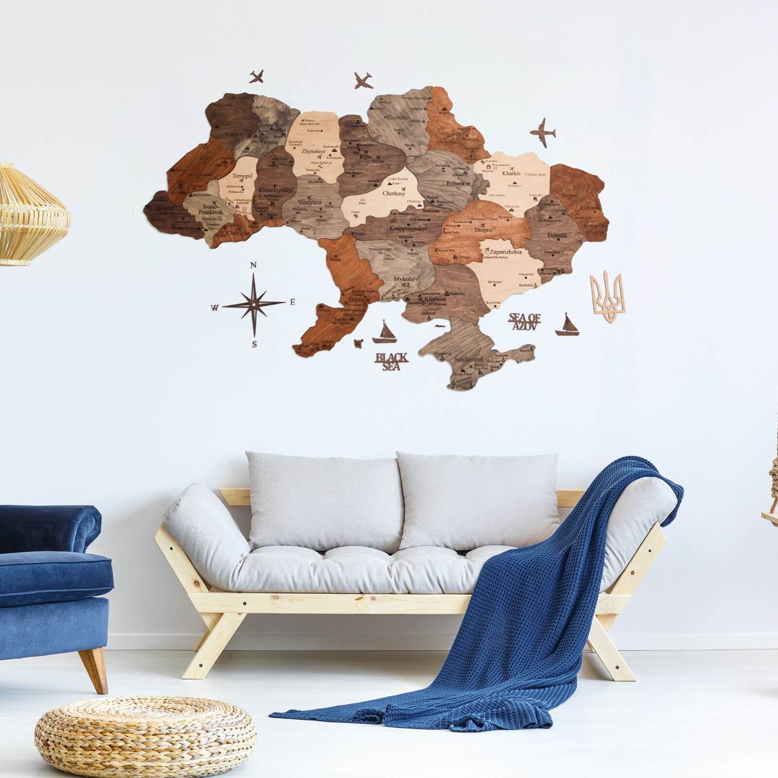 Wooden Map of Ukraine Multicolor - Image 7