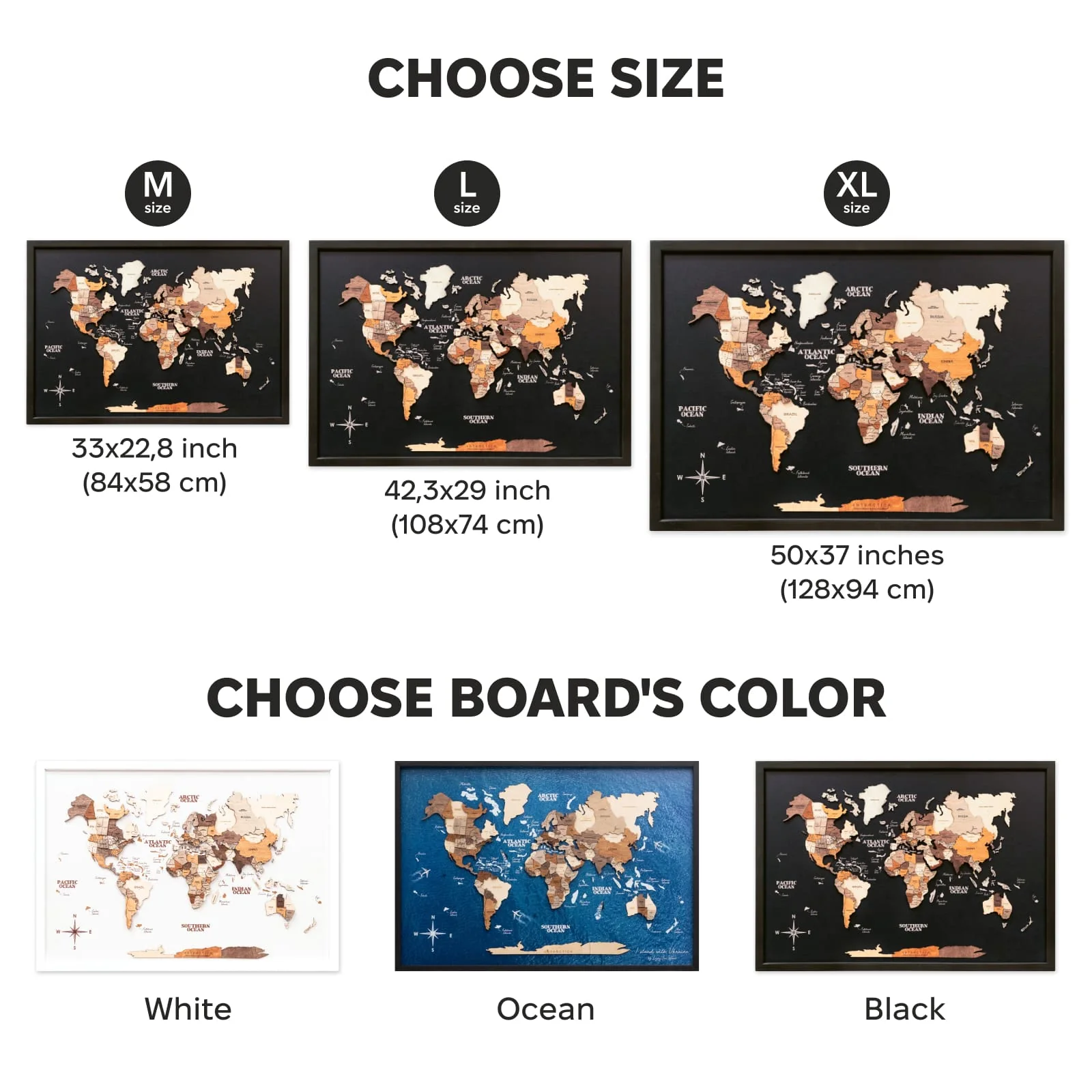 3D Wooden Panel World Map Multicolor - Image 12