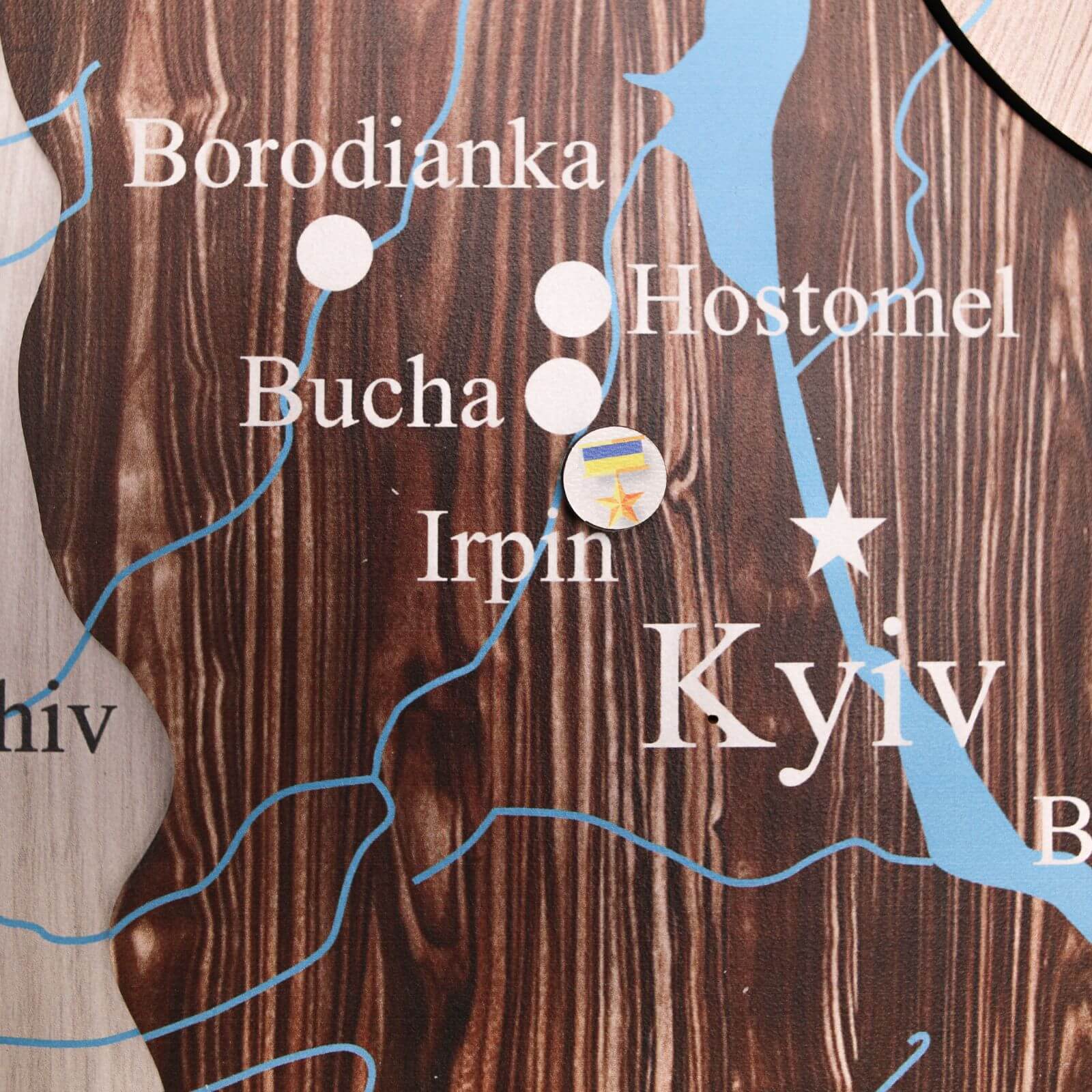 Wooden Map of Ukraine Cappuccino - Image 11