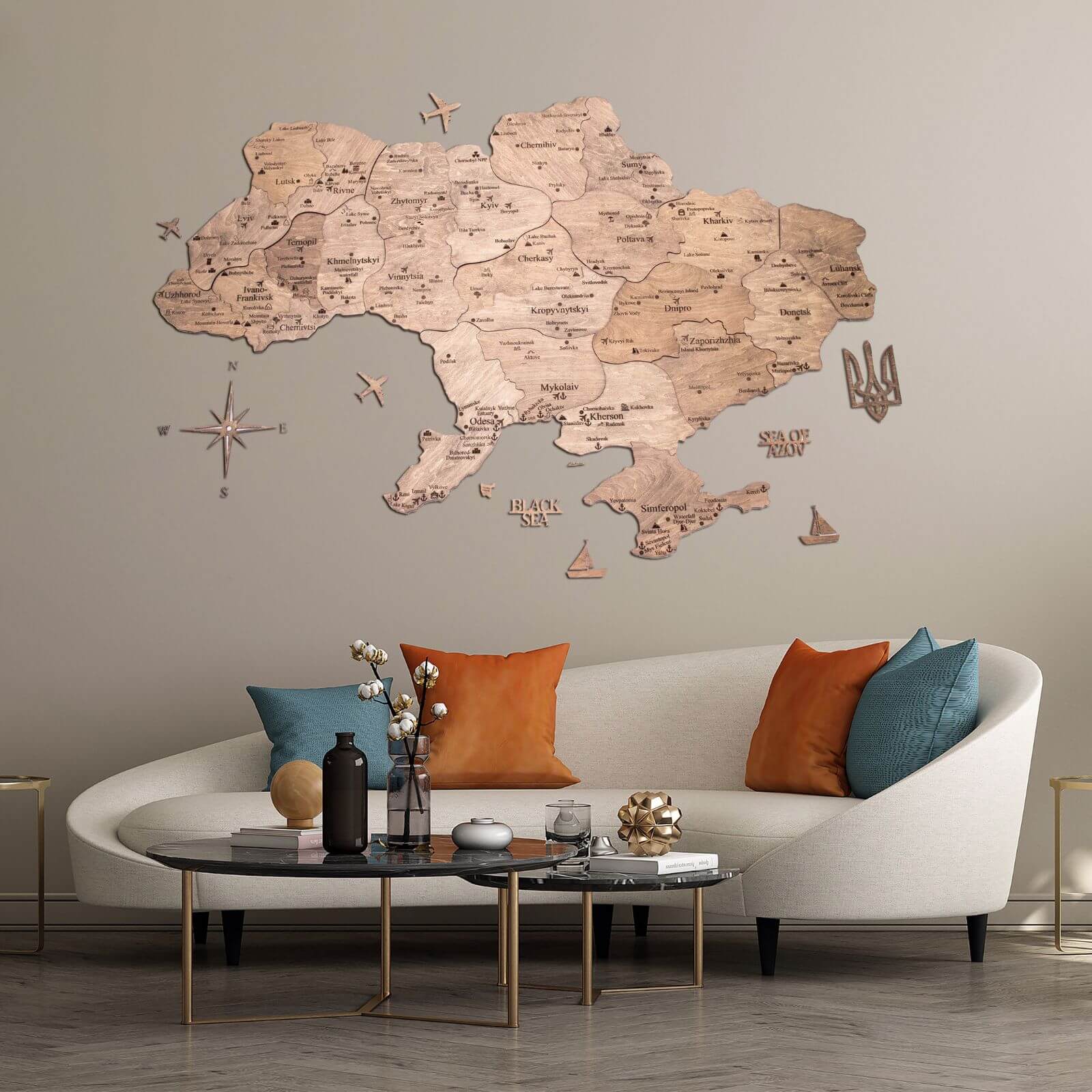 Wooden Map of Ukraine Terra - Image 3