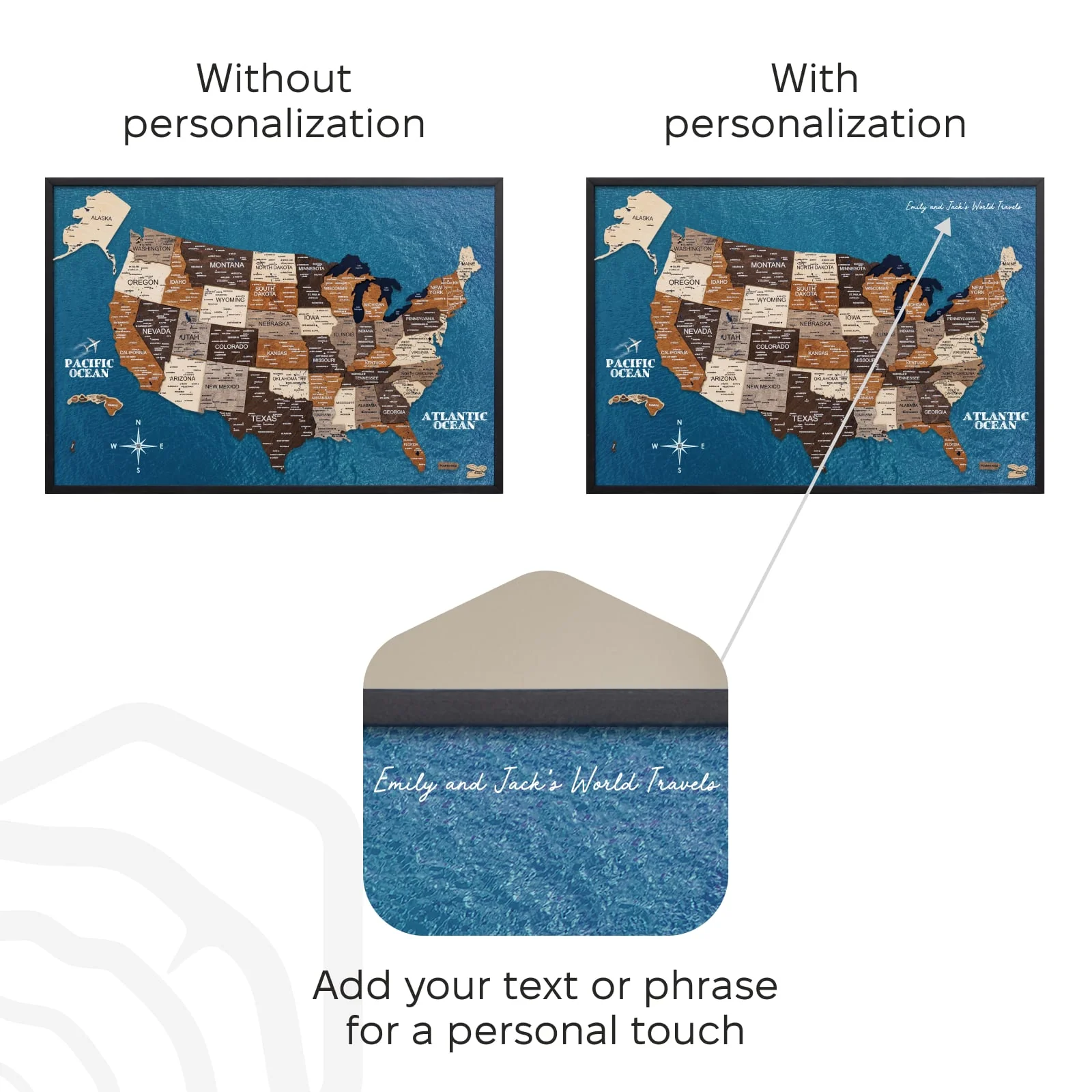 3D Wooden USA Map on Board Multicolor - Image 11