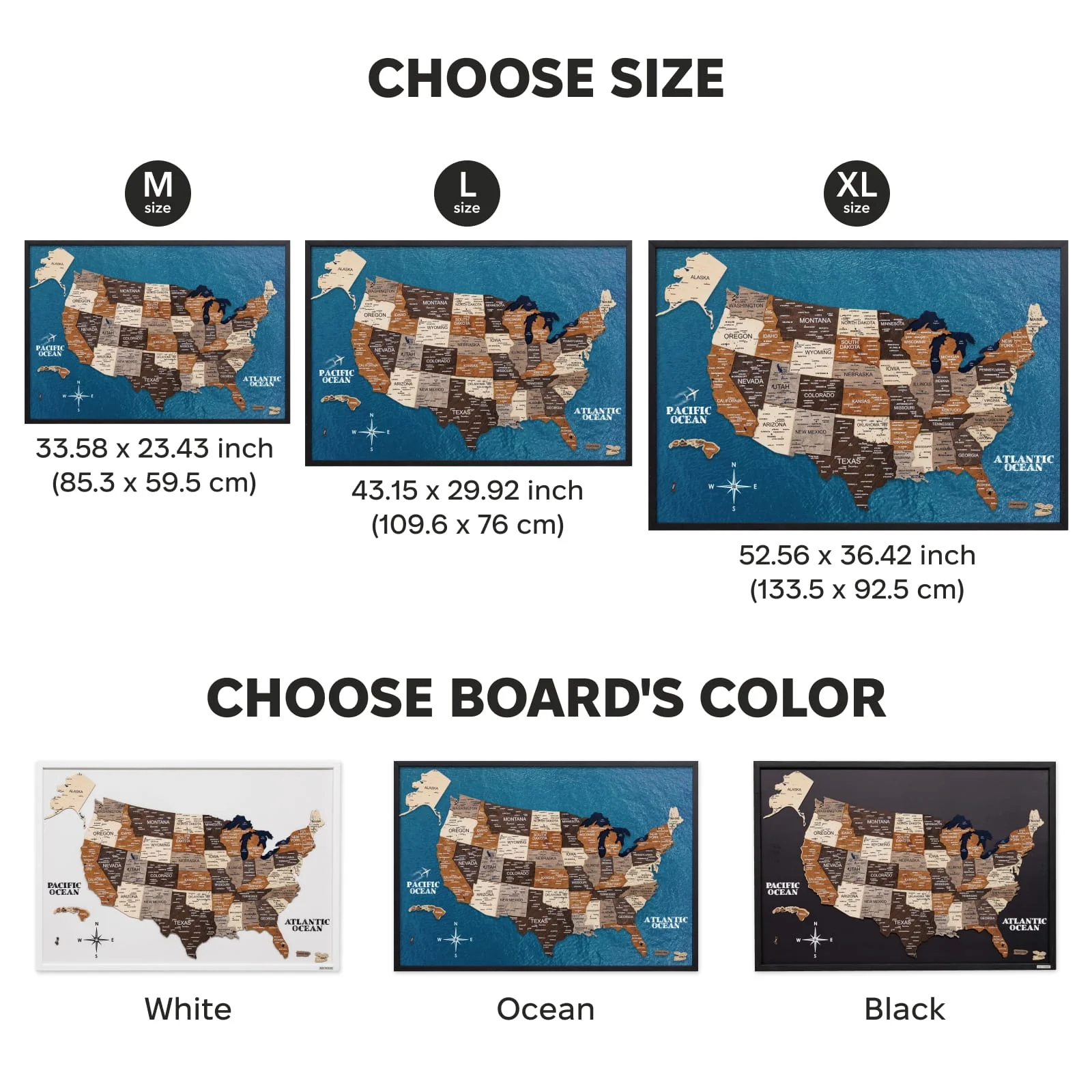 3D Wooden USA Map on Board Multicolor - Image 12