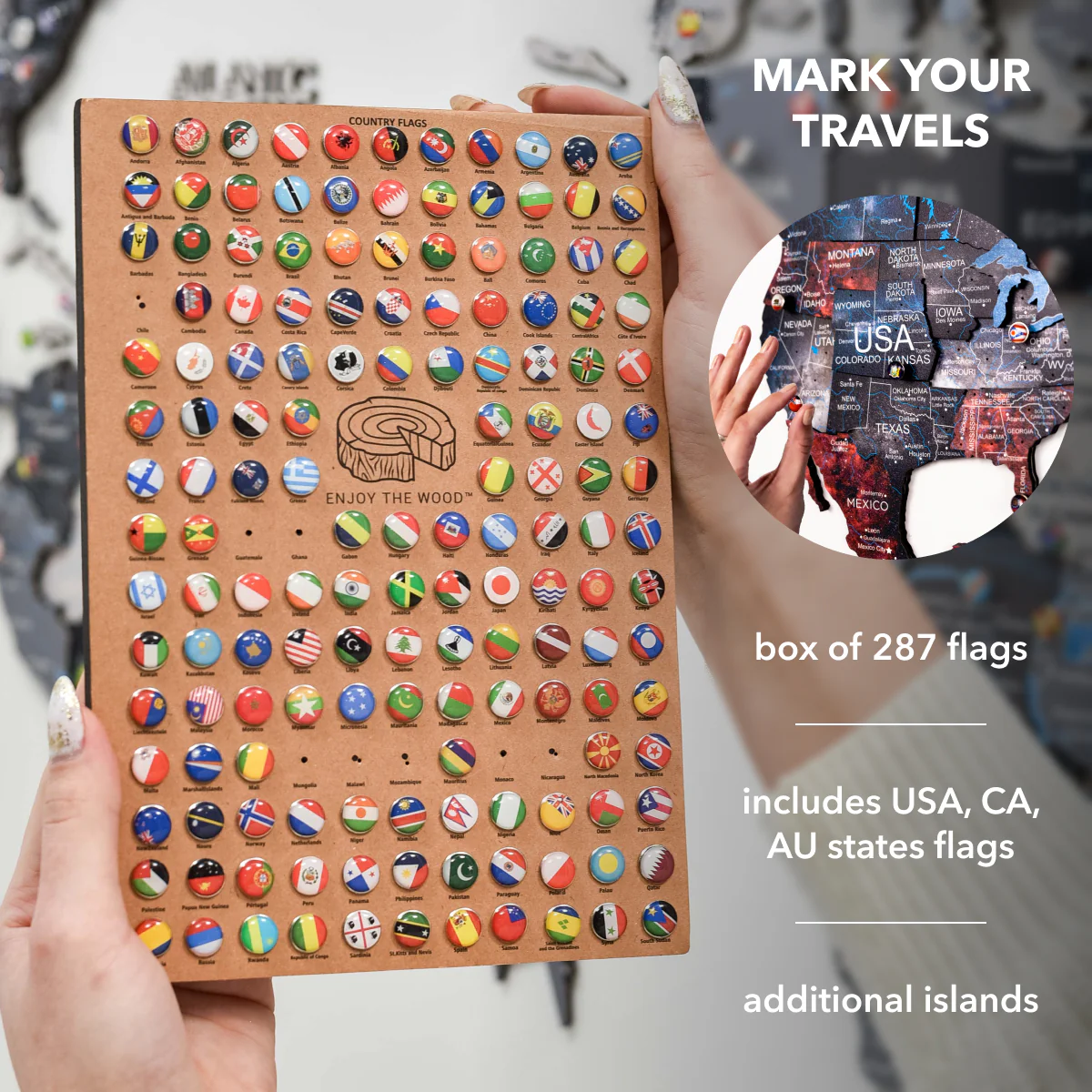 3D Wooden World Map Alcor - Image 14