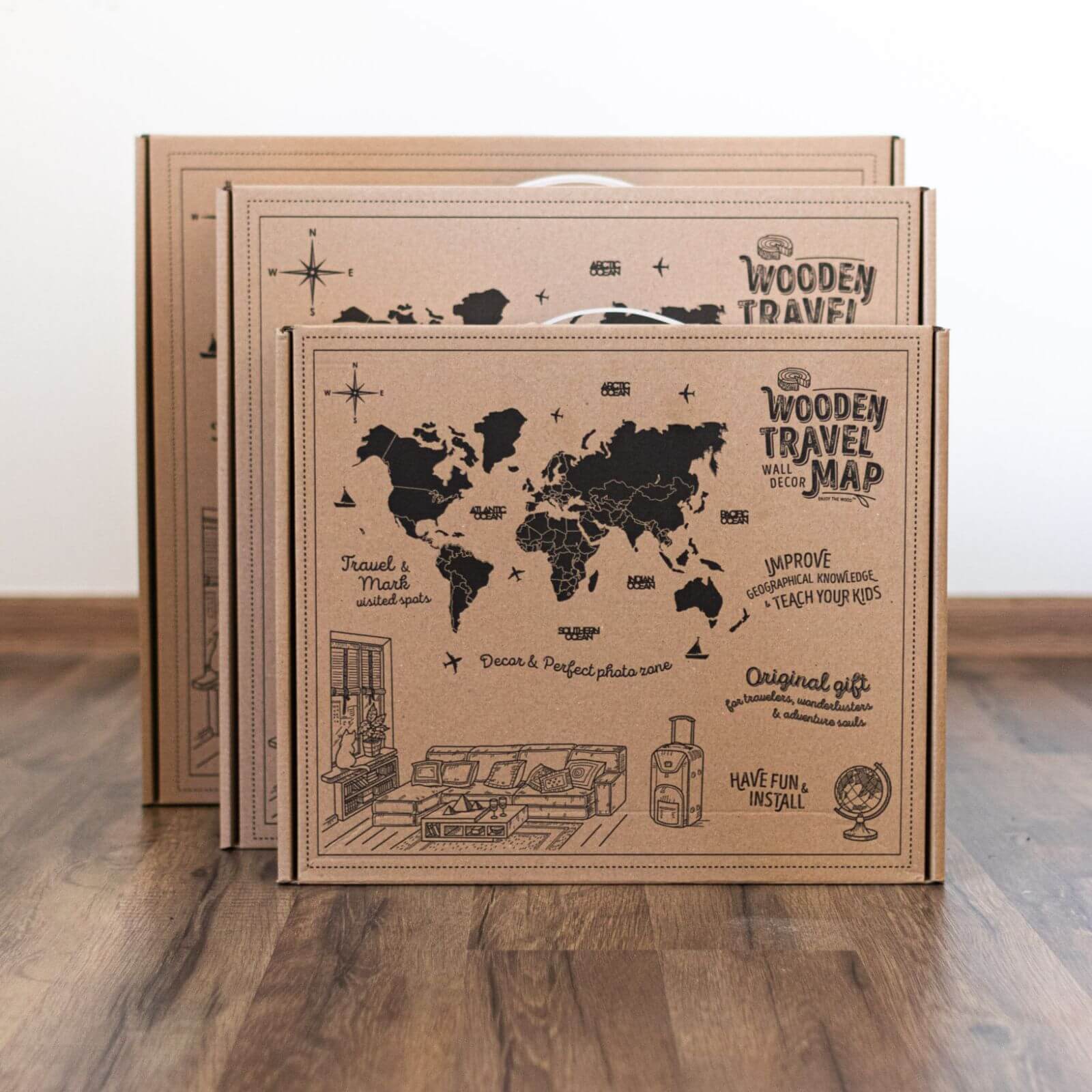 3D Wooden World Map Alcor - Image 15