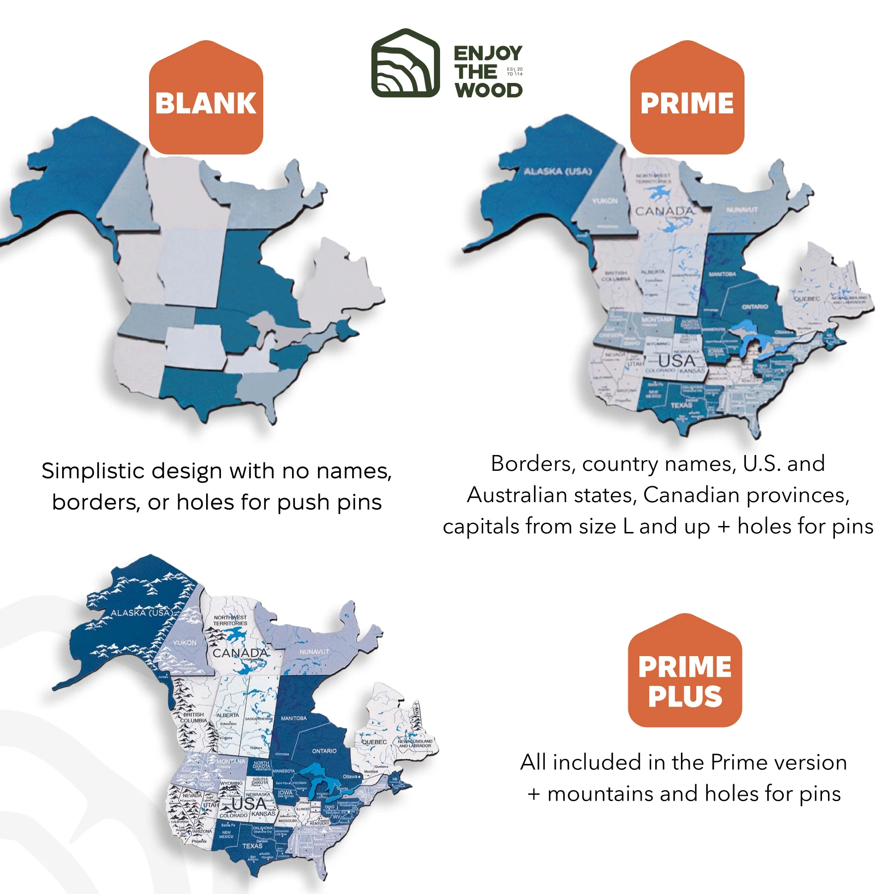 3D Wooden World Map Aqua - Image 13