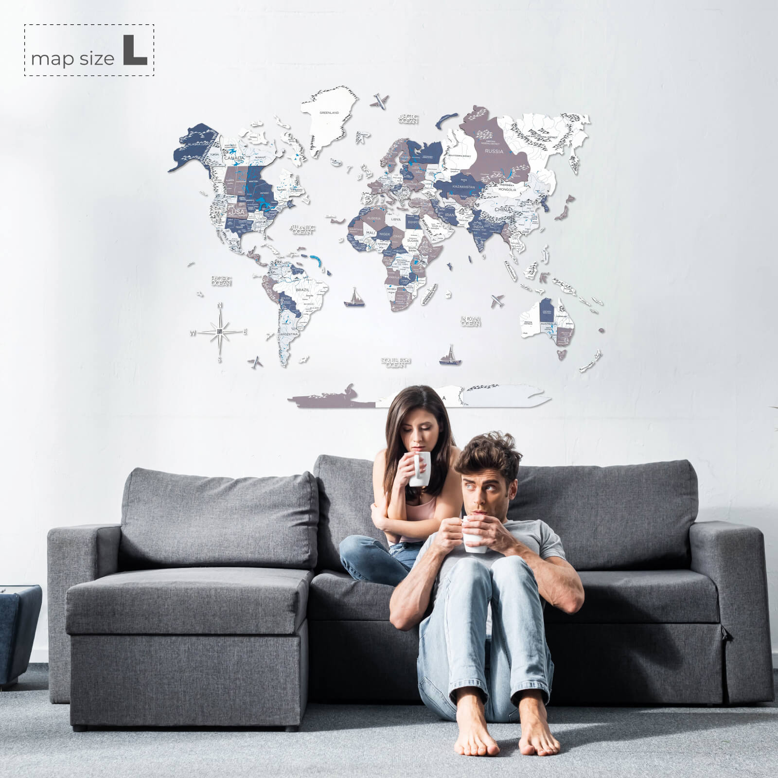 3D Wooden World Map Cruise - Image 9