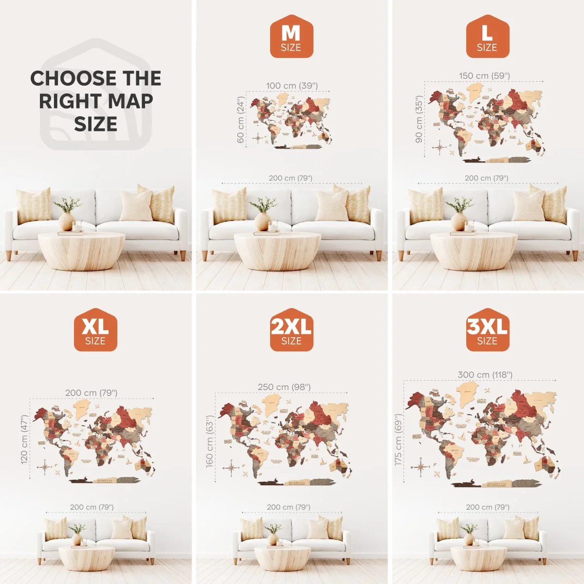 3D Wooden World Map Smokey - Image 10