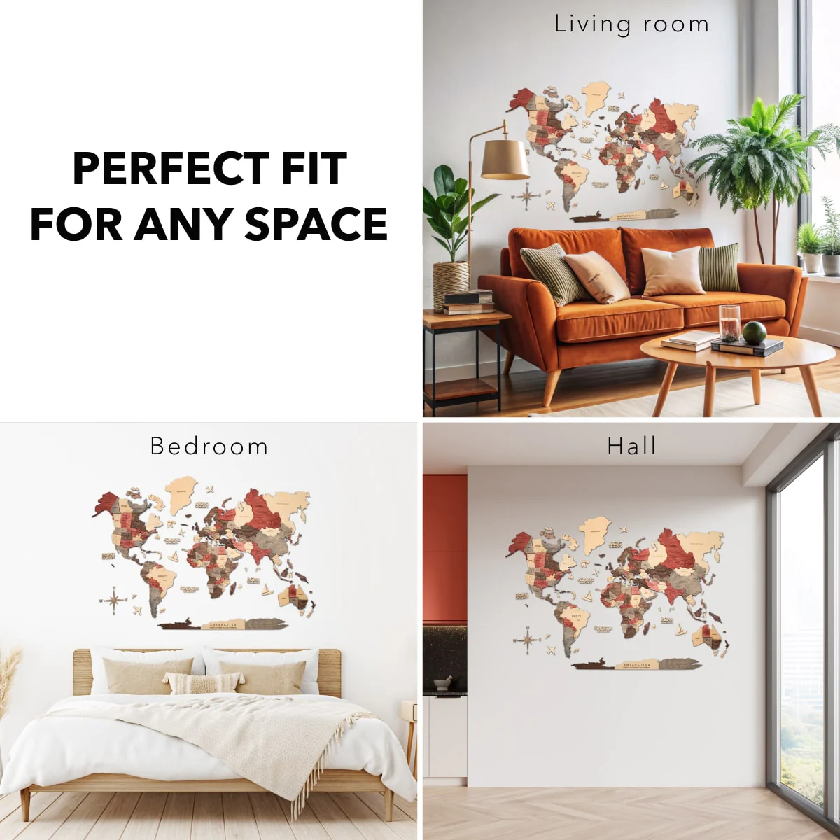 3D Wooden World Map Fusion - Image 12