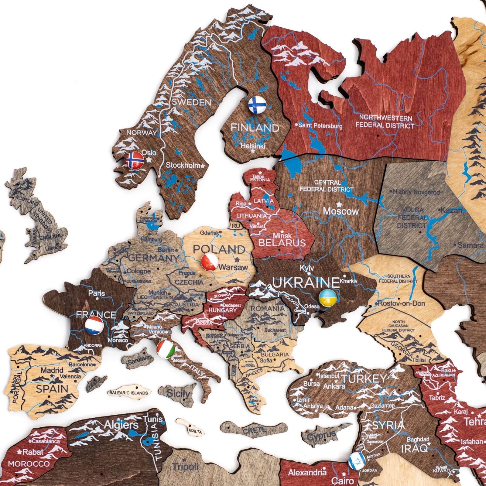 3D Wooden World Map Fusion - Image 5