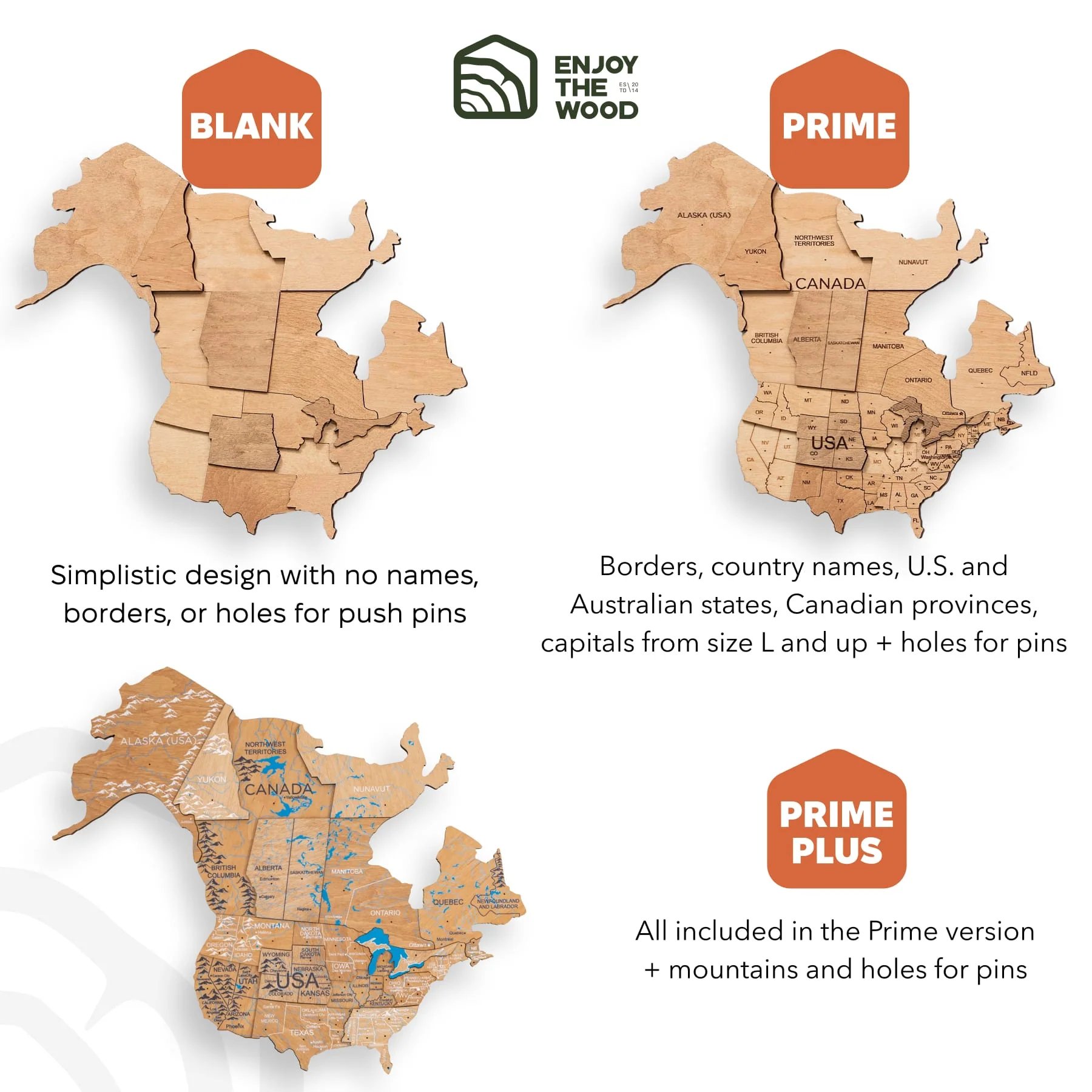 3D Wooden World Map Gold - Image 11