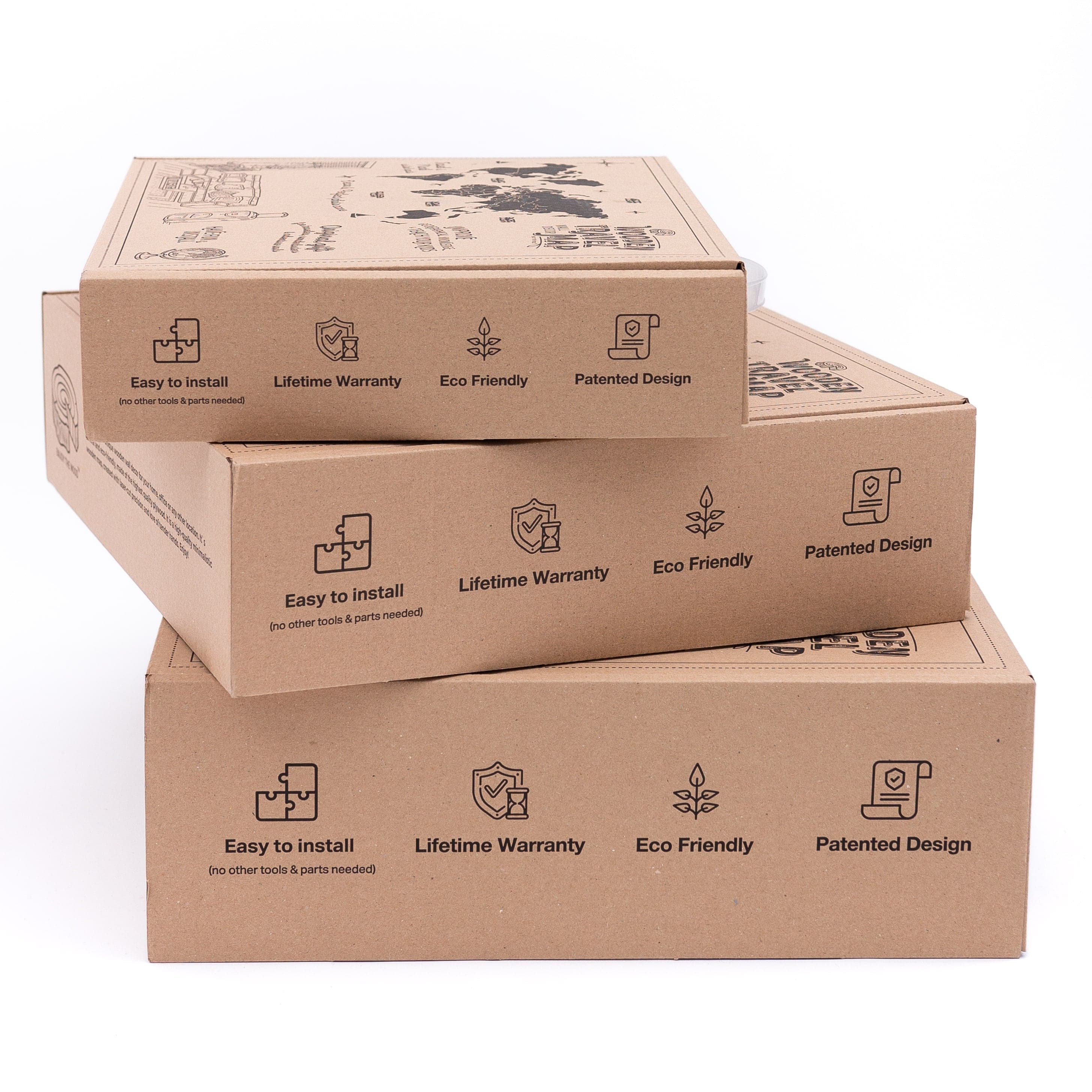 3D Wooden World Map Gold - Image 15