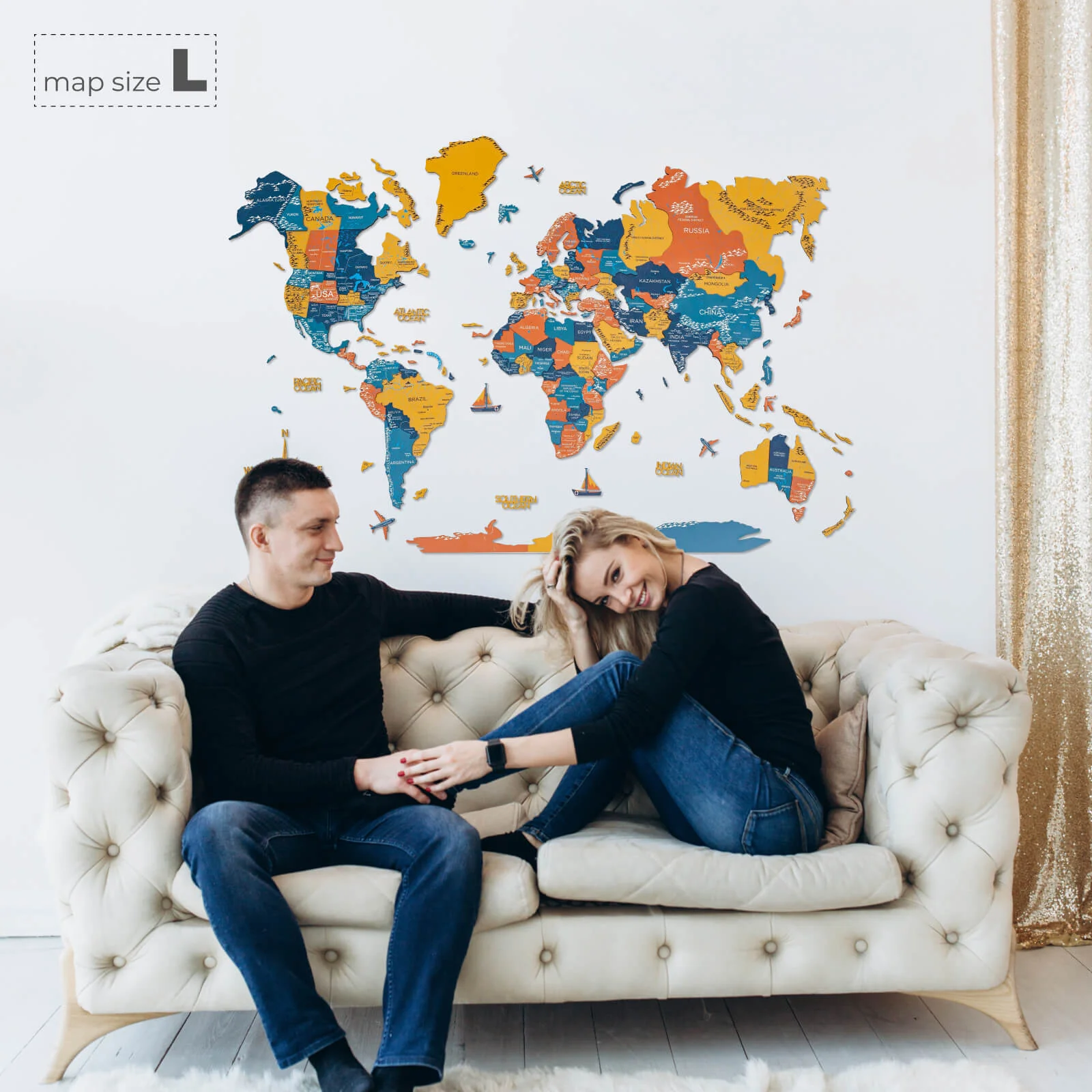 3D Wooden World Map Indie - Image 11