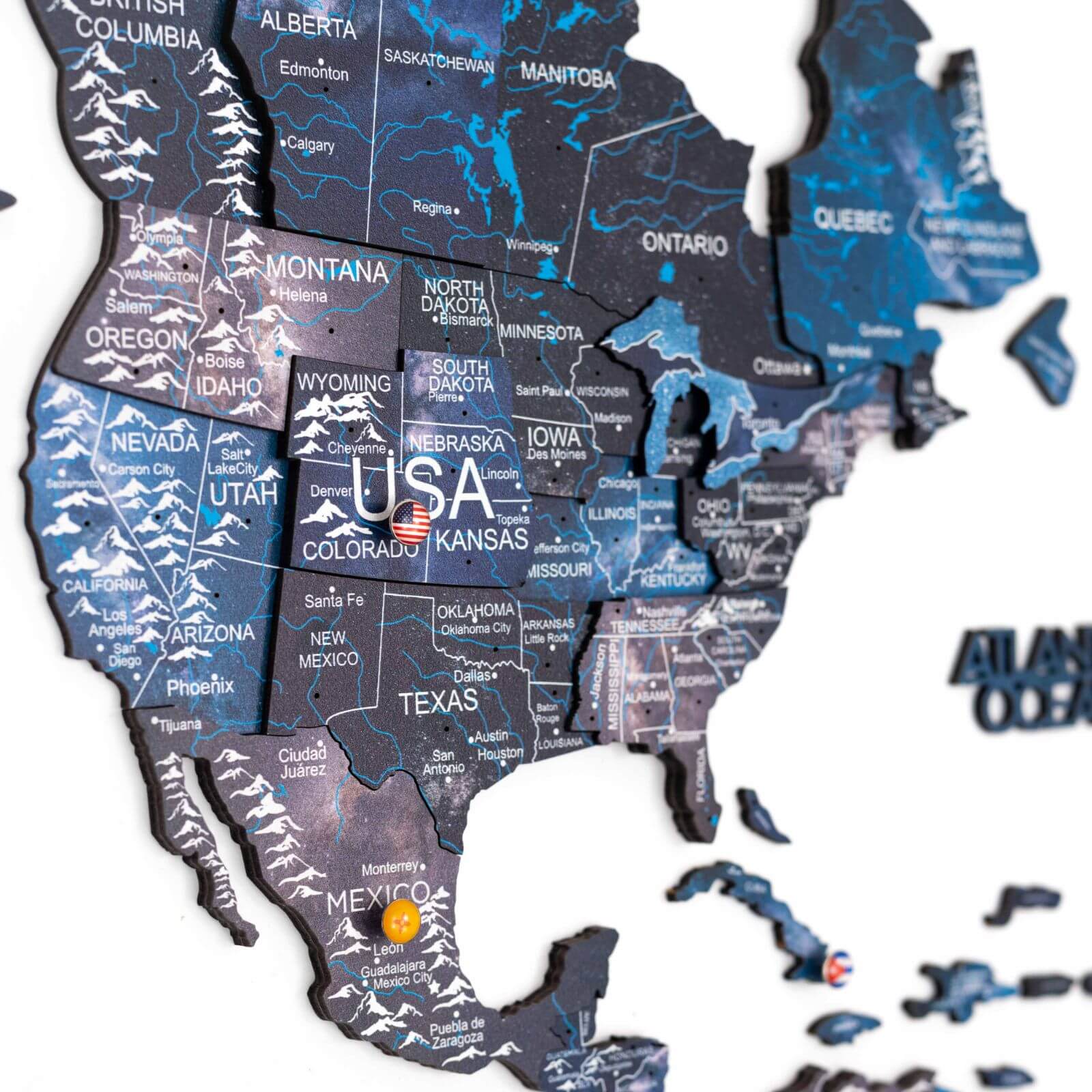 3D Wooden World Map Space - Image 10