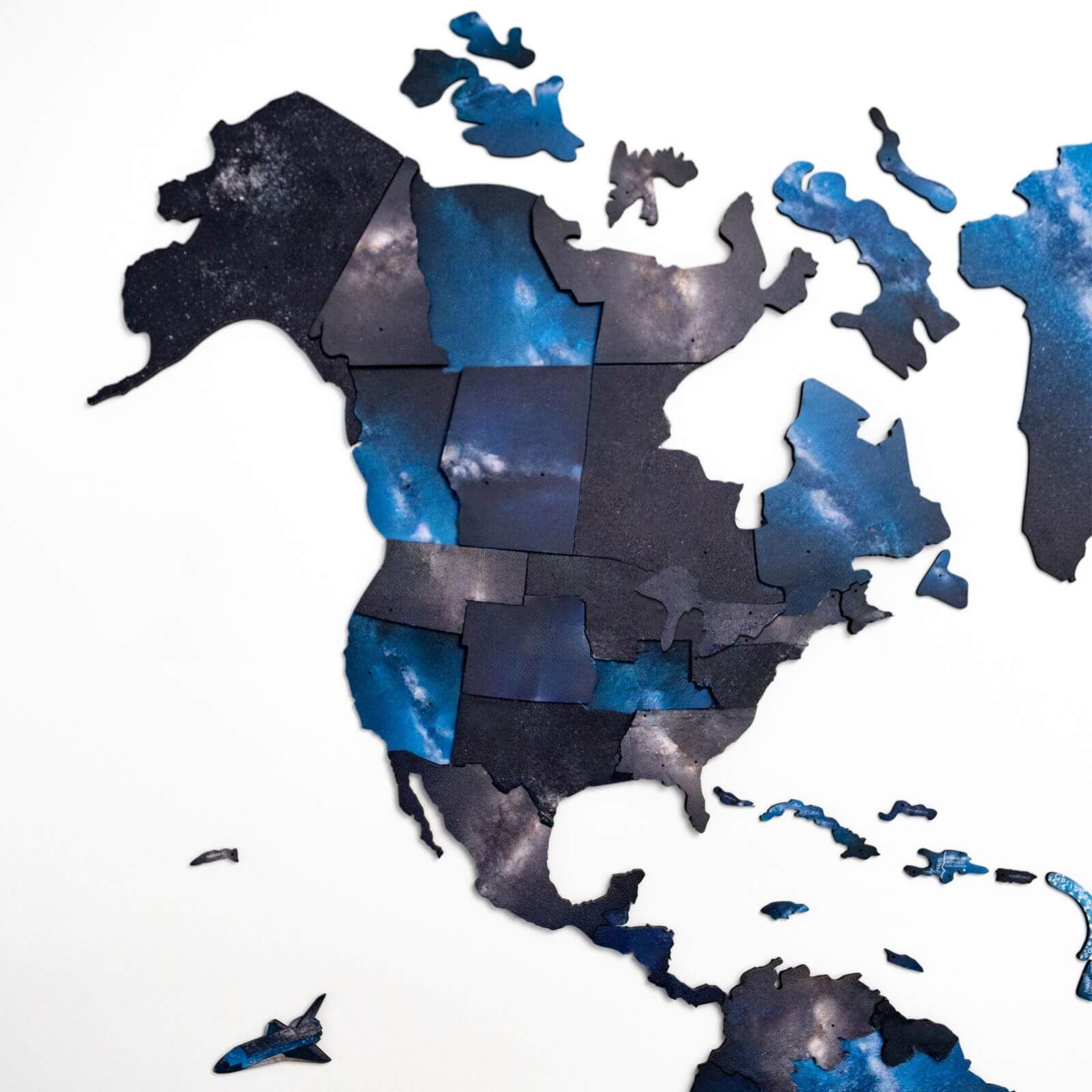 3D Wooden World Map Space - Image 5