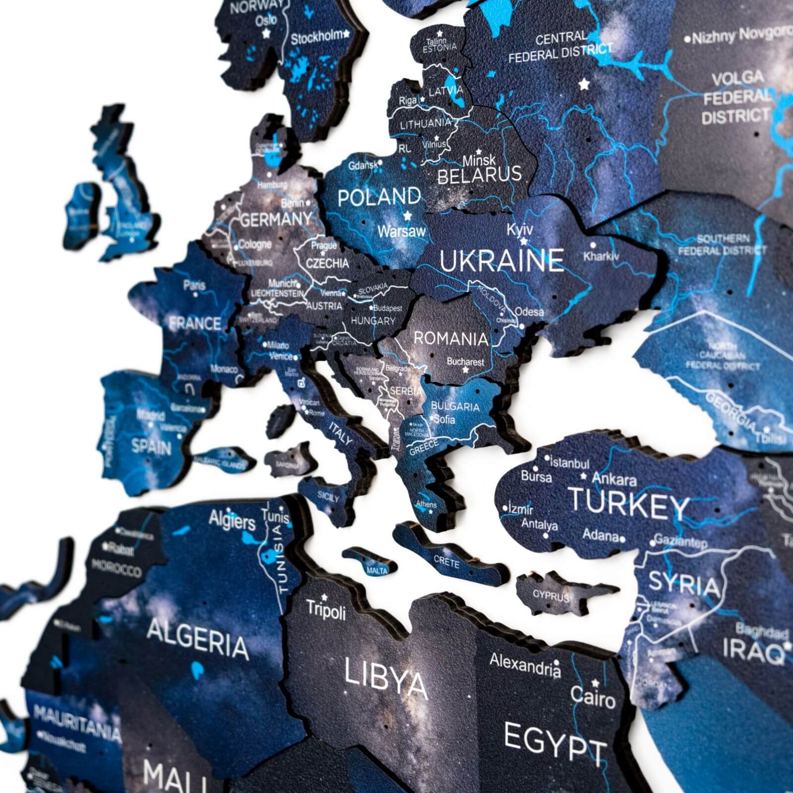 3D Wooden World Map Space - Image 8