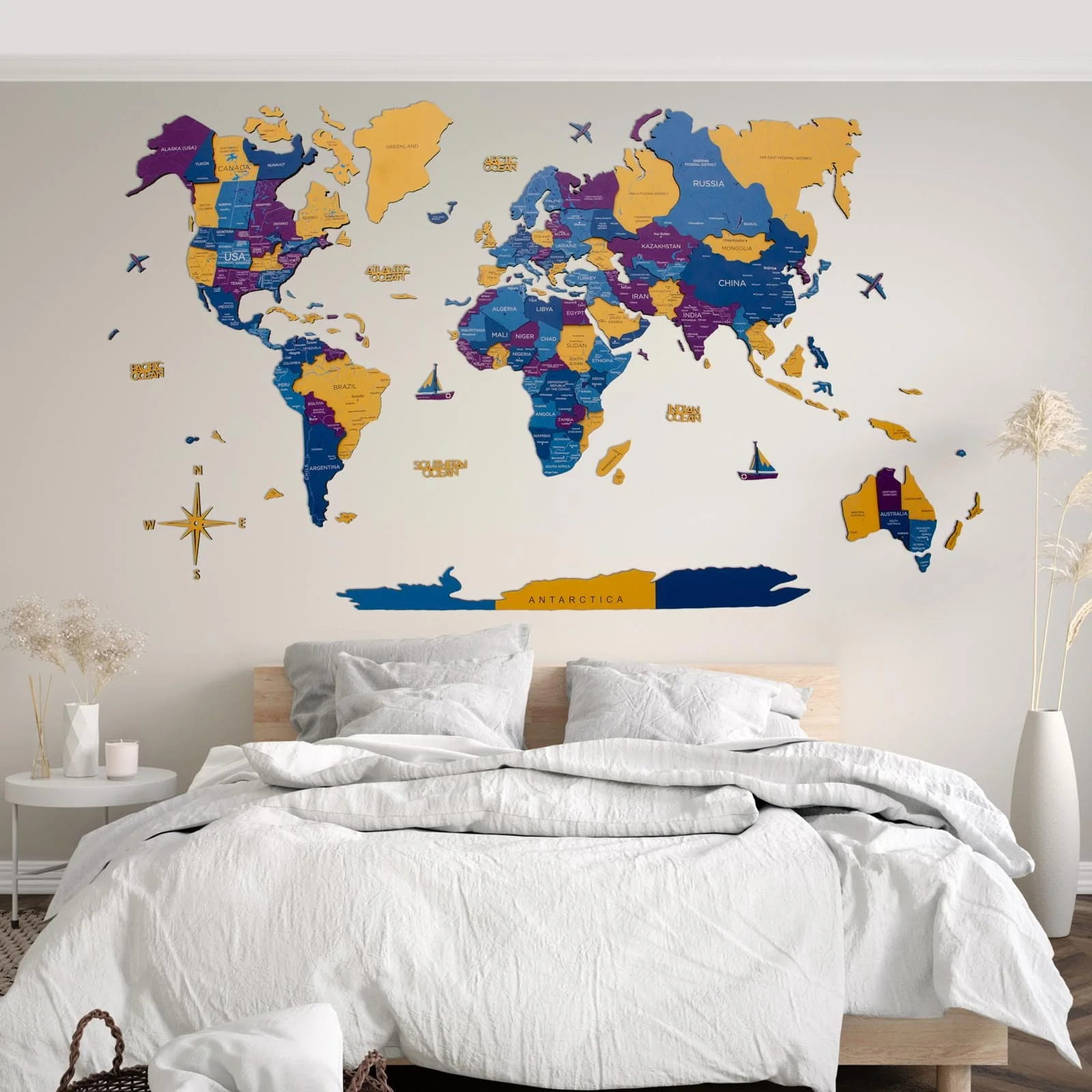 3D Wooden World Map Waterpark - Image 3