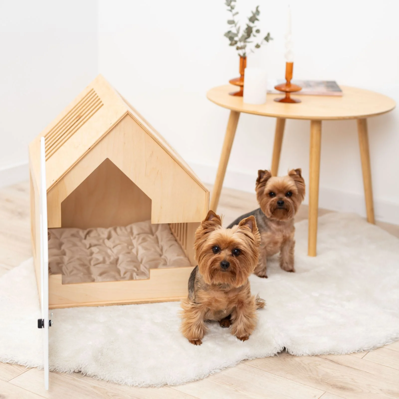 Booth-Style Wooden Dog House - White - Image 3