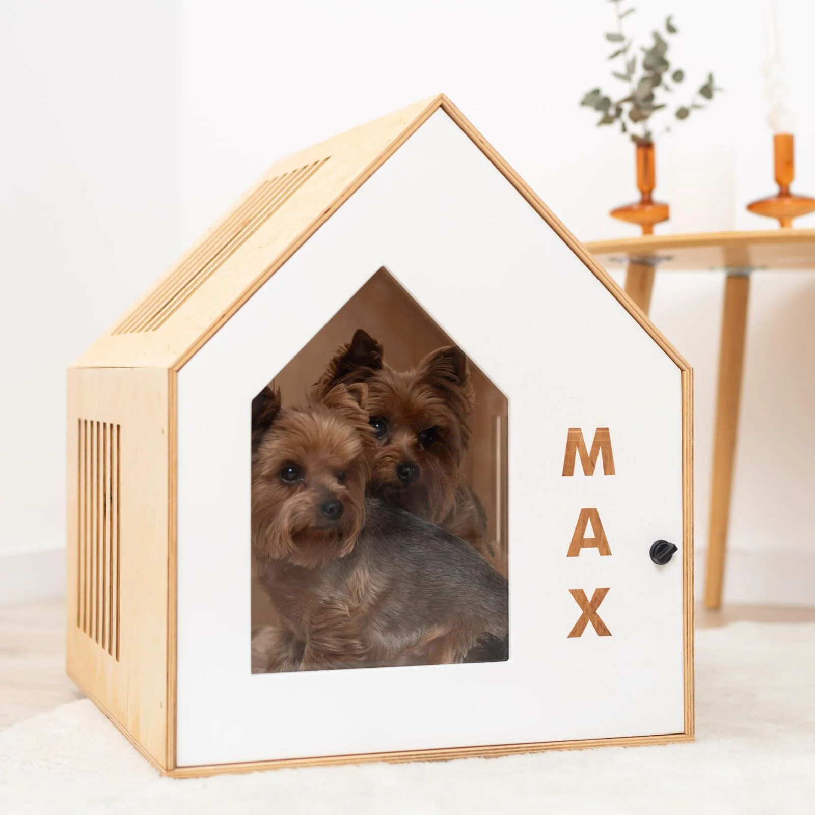 Booth-Style Wooden Dog House - White - Image 6
