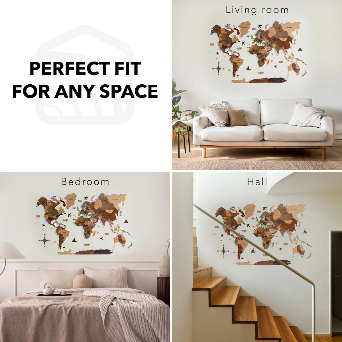 3D LED Wooden World Map 2.0 (with acrylic background) - Image 15