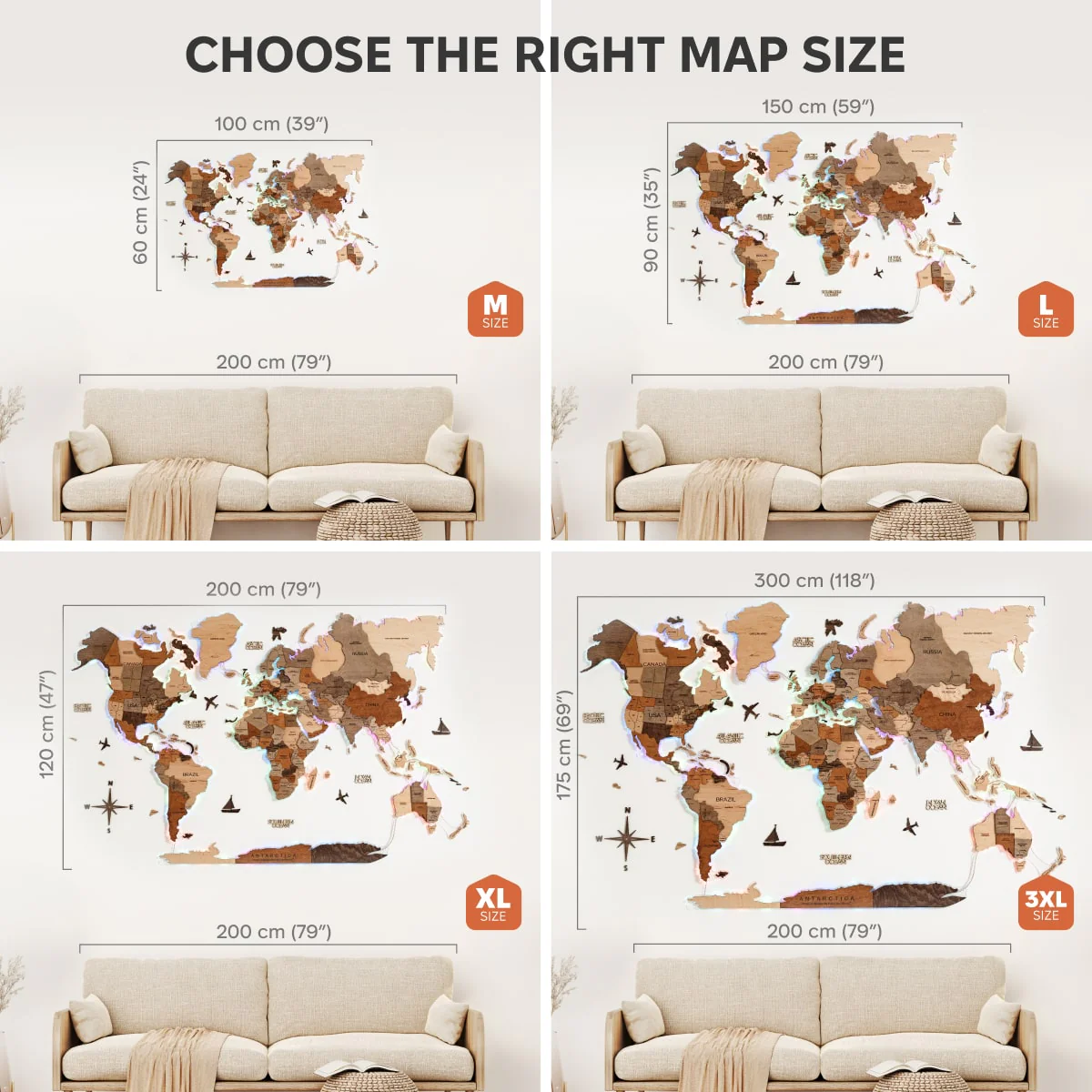 3D LED Wooden World Map 2.0 (with acrylic background) - Image 16