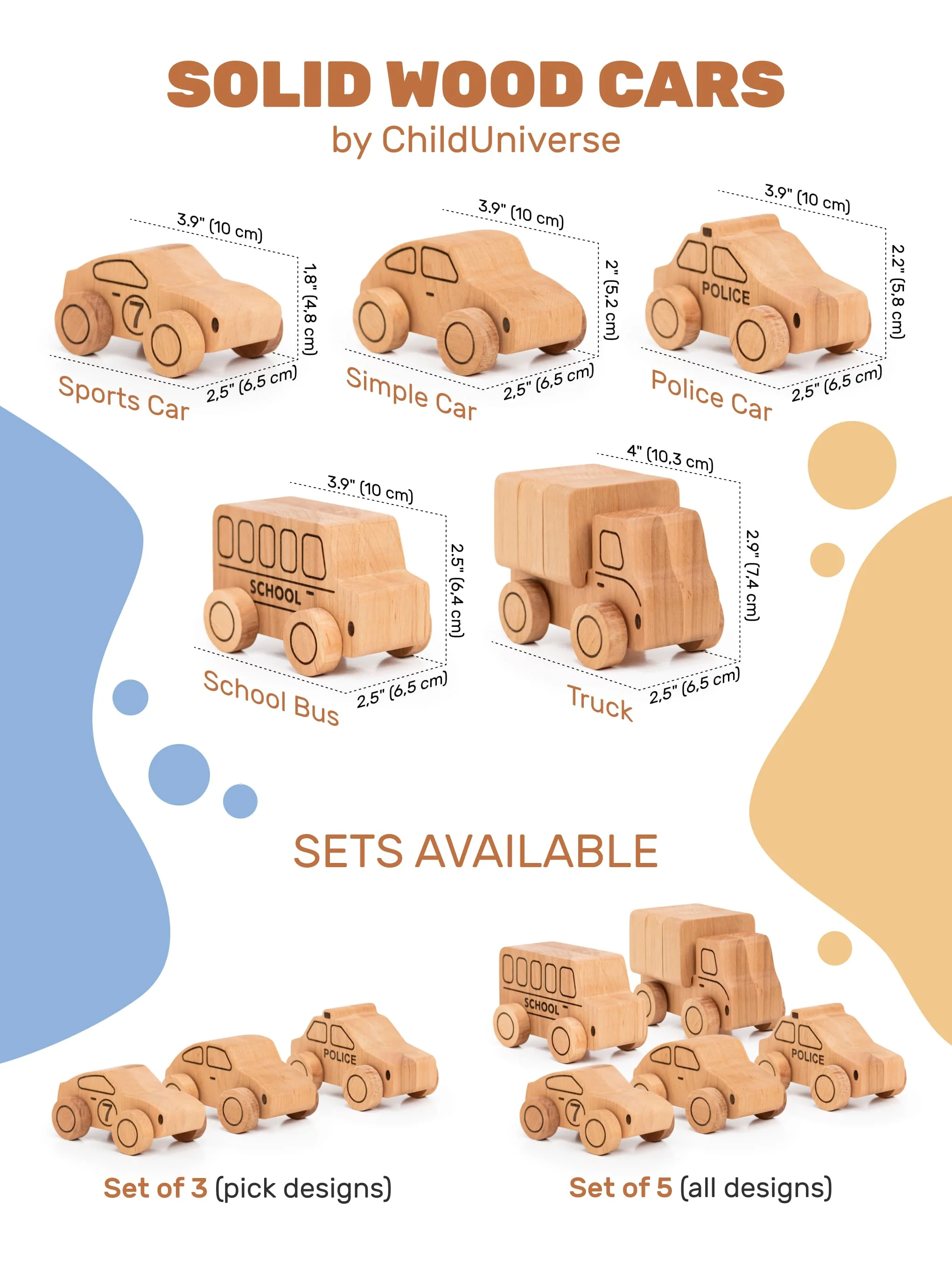 Natural Wooden Toy Car - Image 8