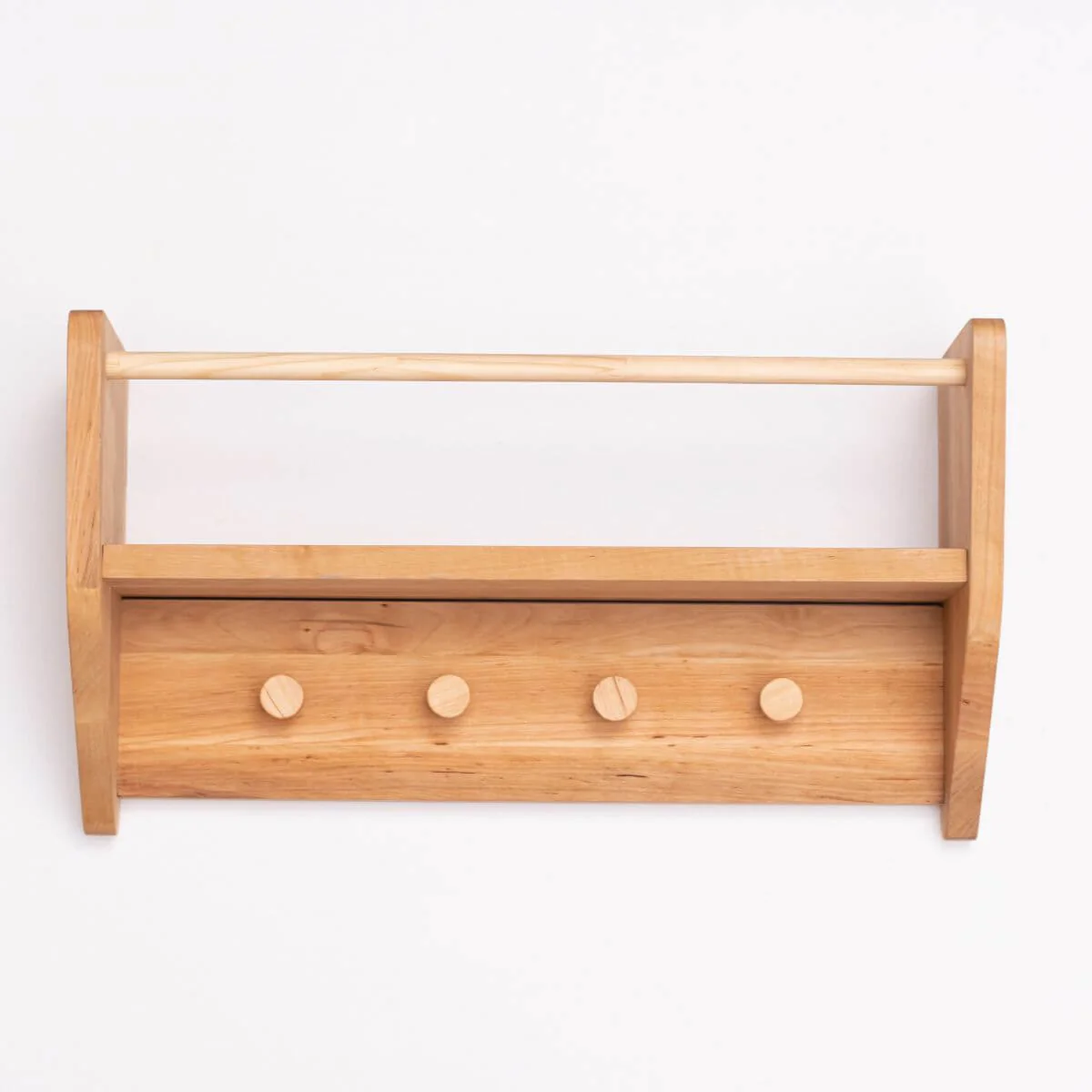 Nursery Wall Shelf with Hooks - Image 3