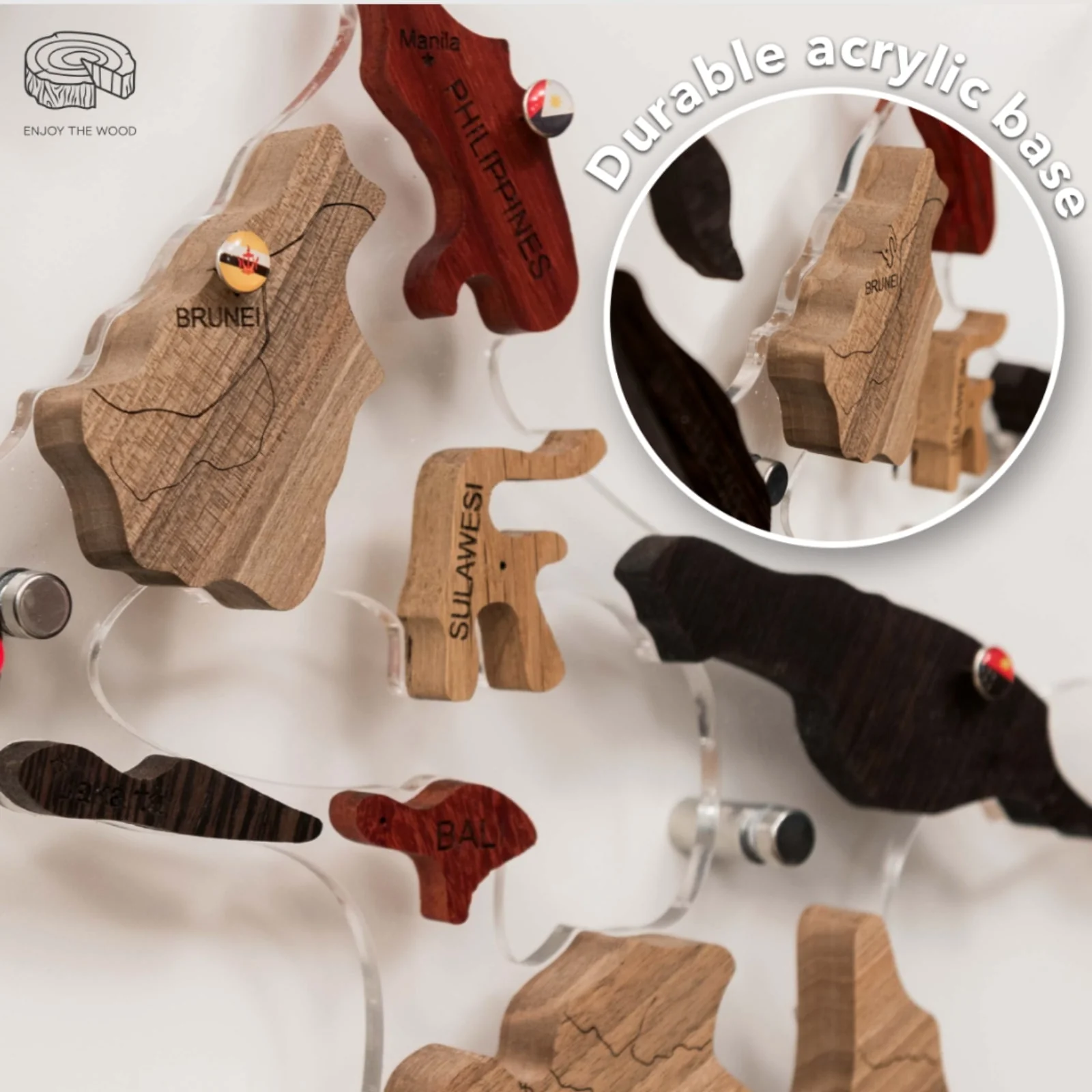 3D Solid Wooden World Map - Image 17