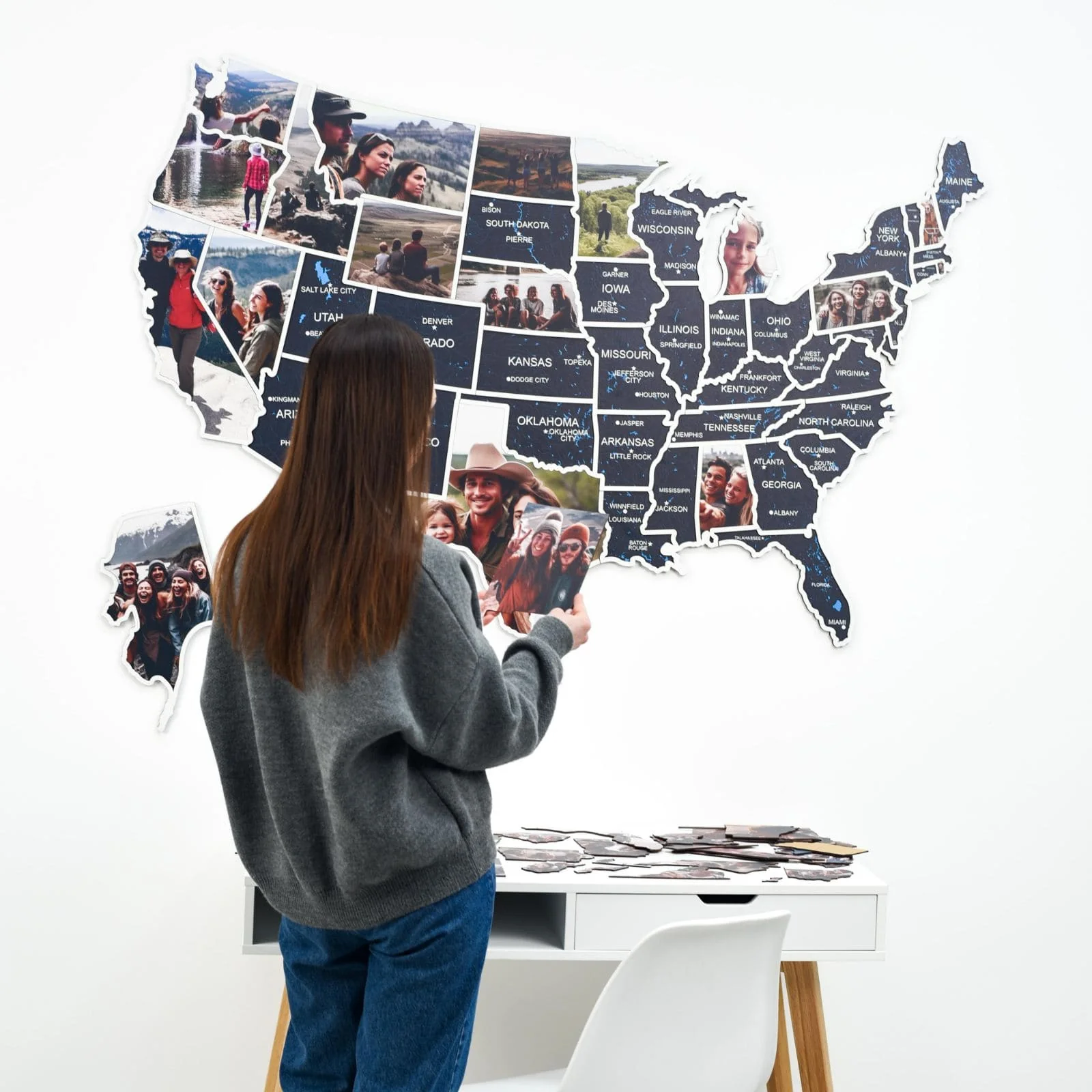 USA Photo Map Midnight - Image 7