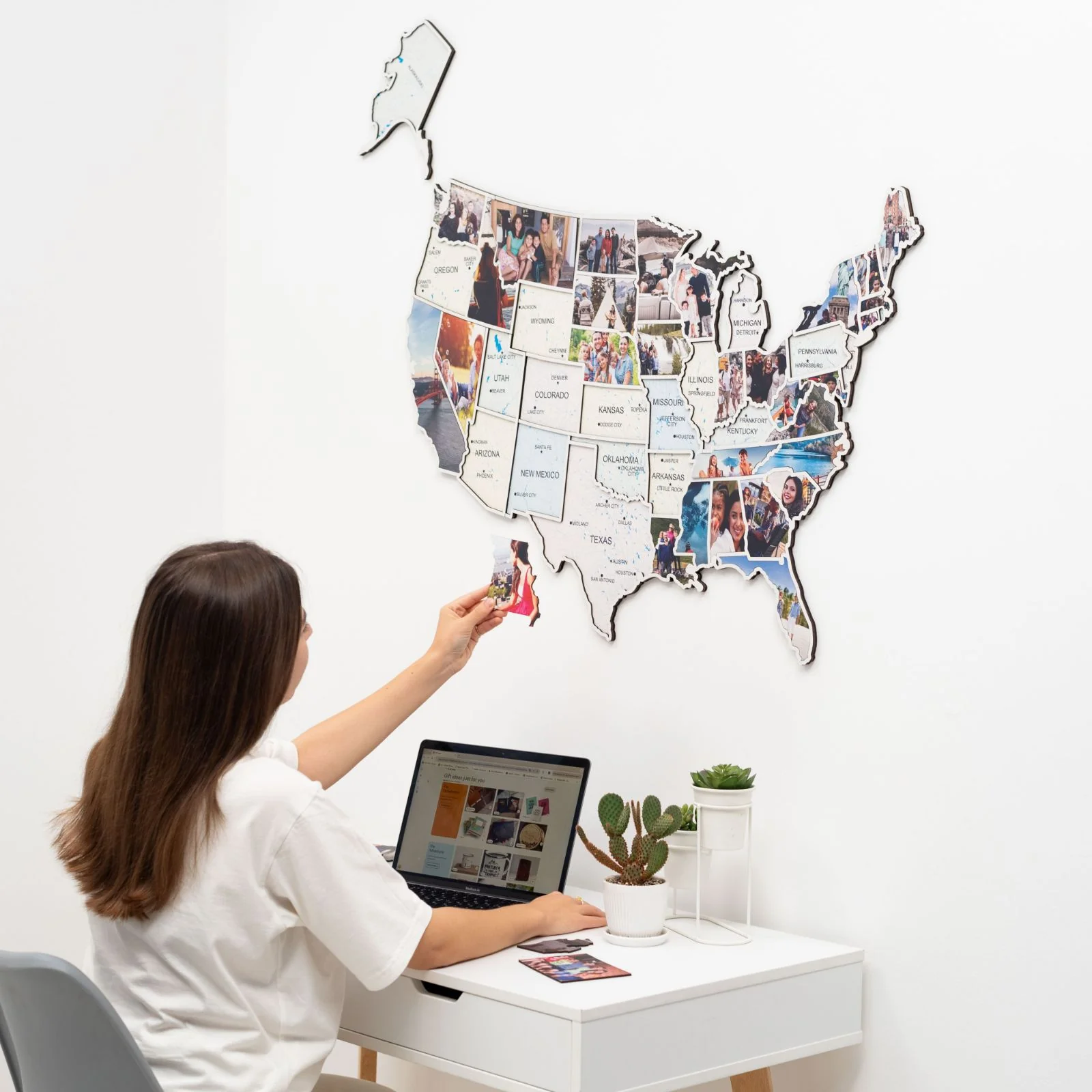 USA Photo Map Pastel - Image 6